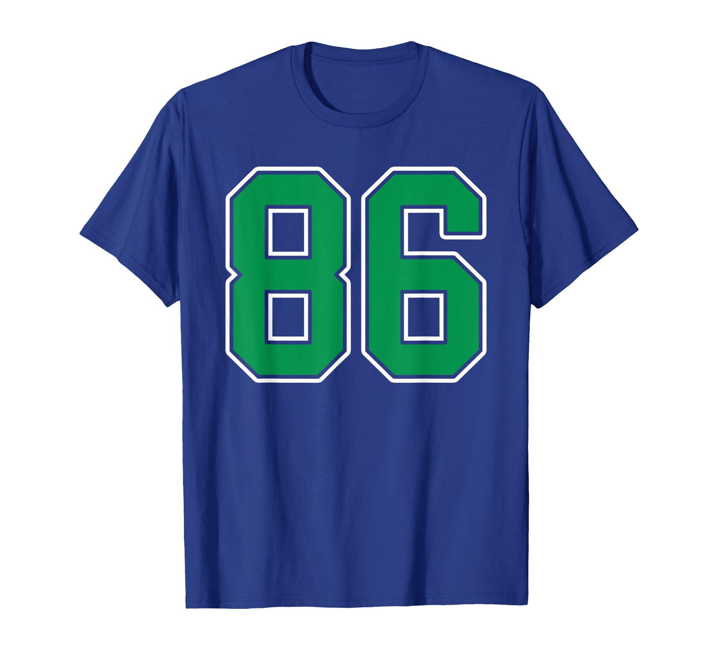 Kelly Green White Number 86 Jersey Player Uniform #86 T-Shirt
