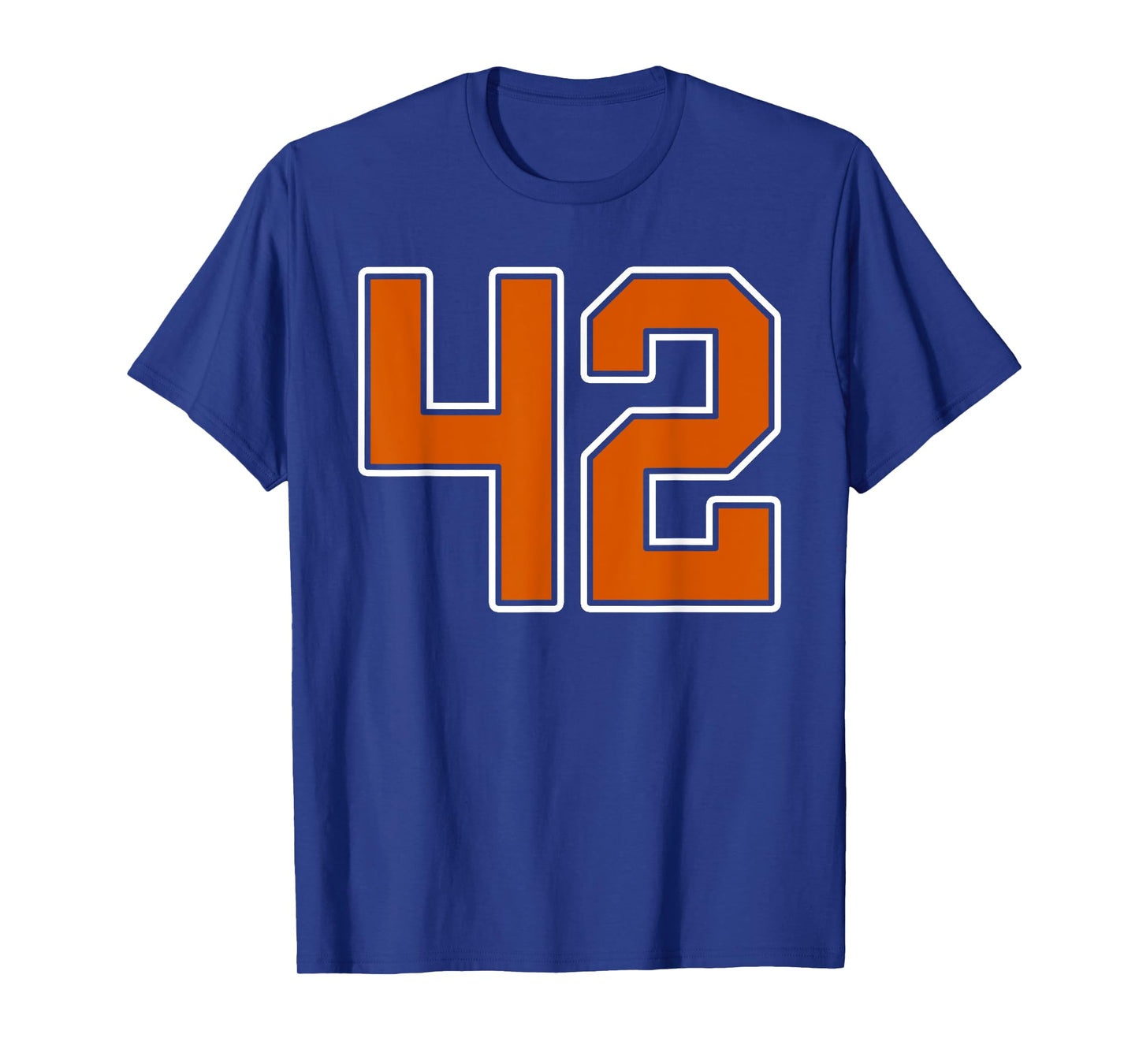 Burnt Orange White Number 42 Jersey Player Uniform #42 T-Shirt