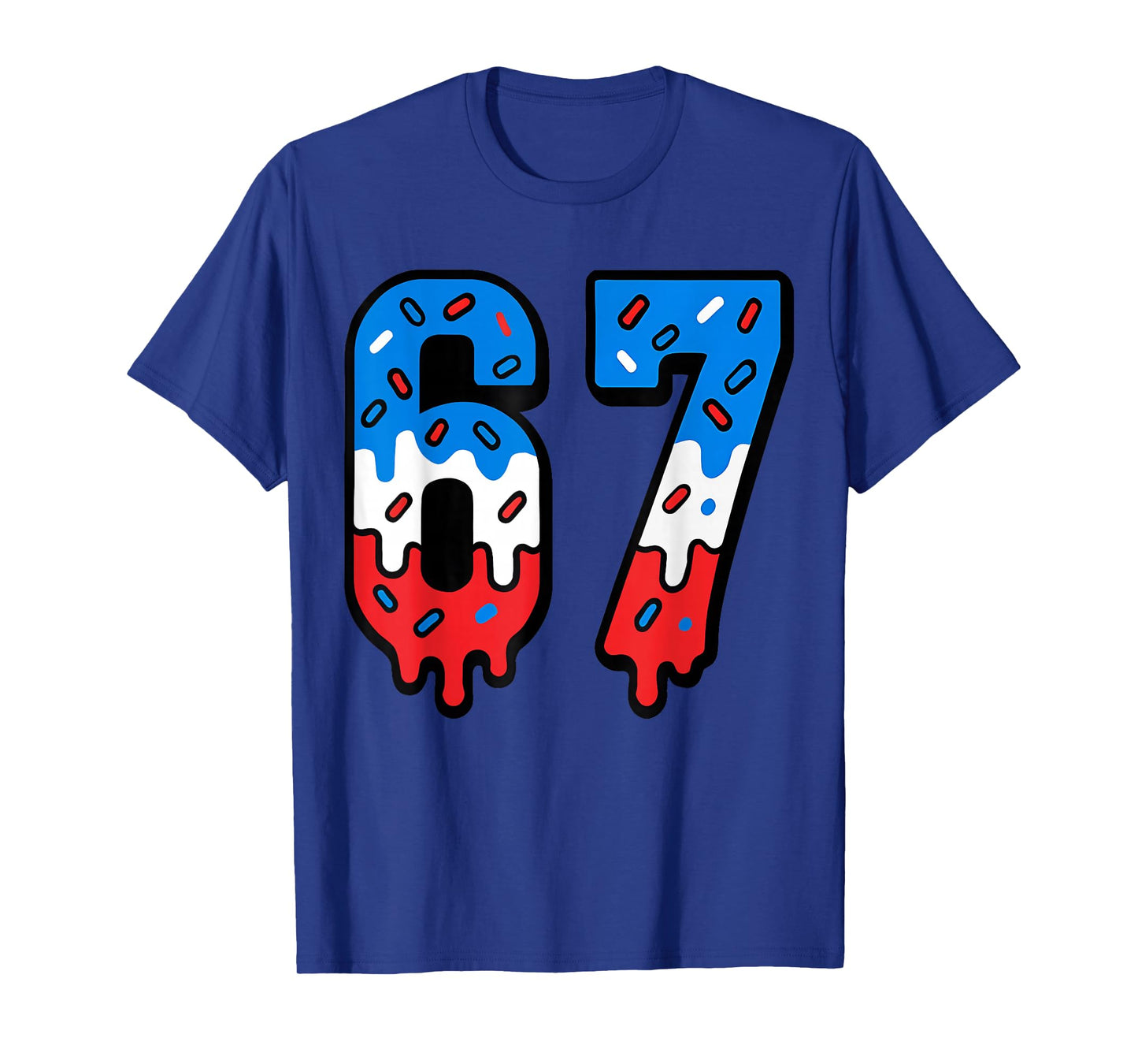 67 Ice Cream Drip USA Meme Six Seven Gen Alpha Slang T-Shirt