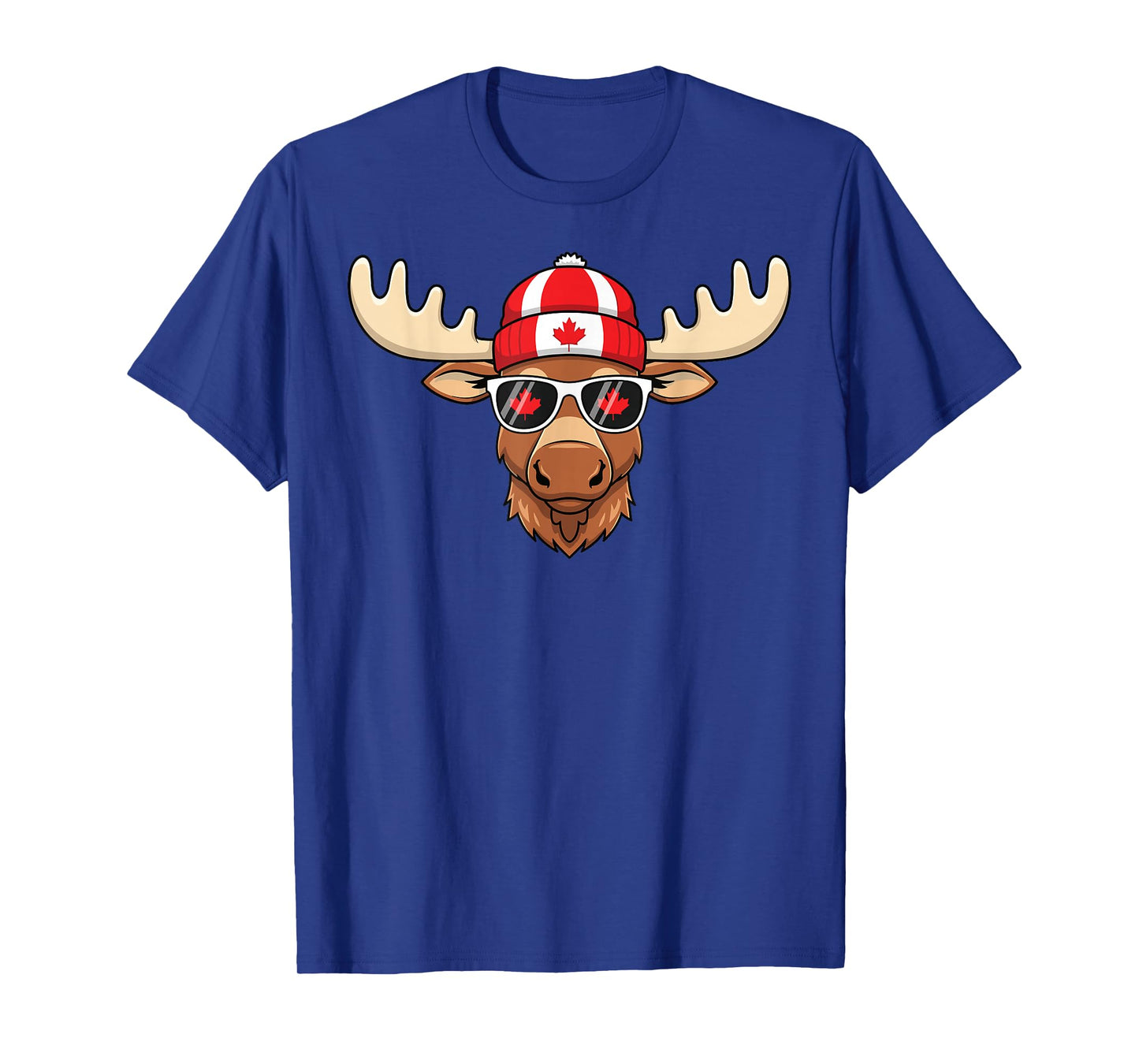 Canada Day Canadian Flag Maple Leaf Moose Sunglasses T-Shirt