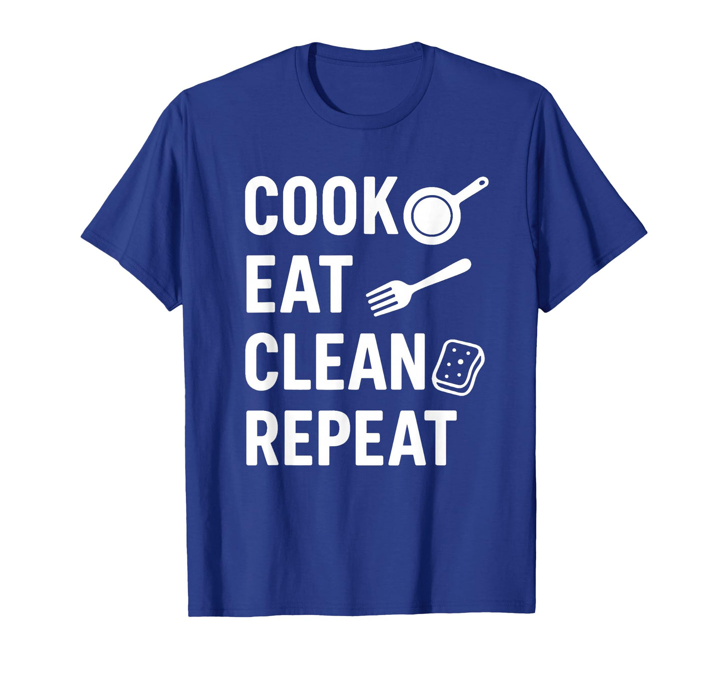 Cook Eat Clean Repeat Funny Quote – Lifestyle Slogan Design T-Shirt