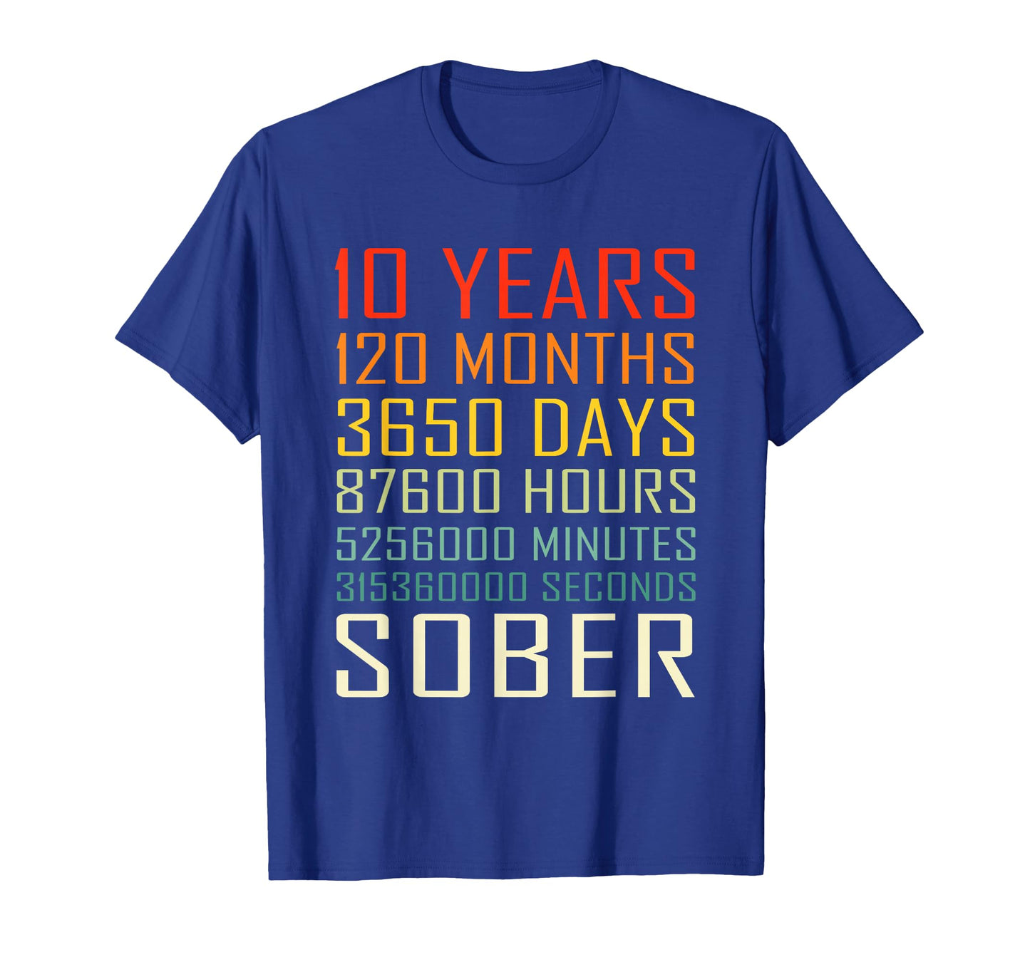 10 Year Sobriety Anniversary Vintage 10 Years Sober T-Shirt