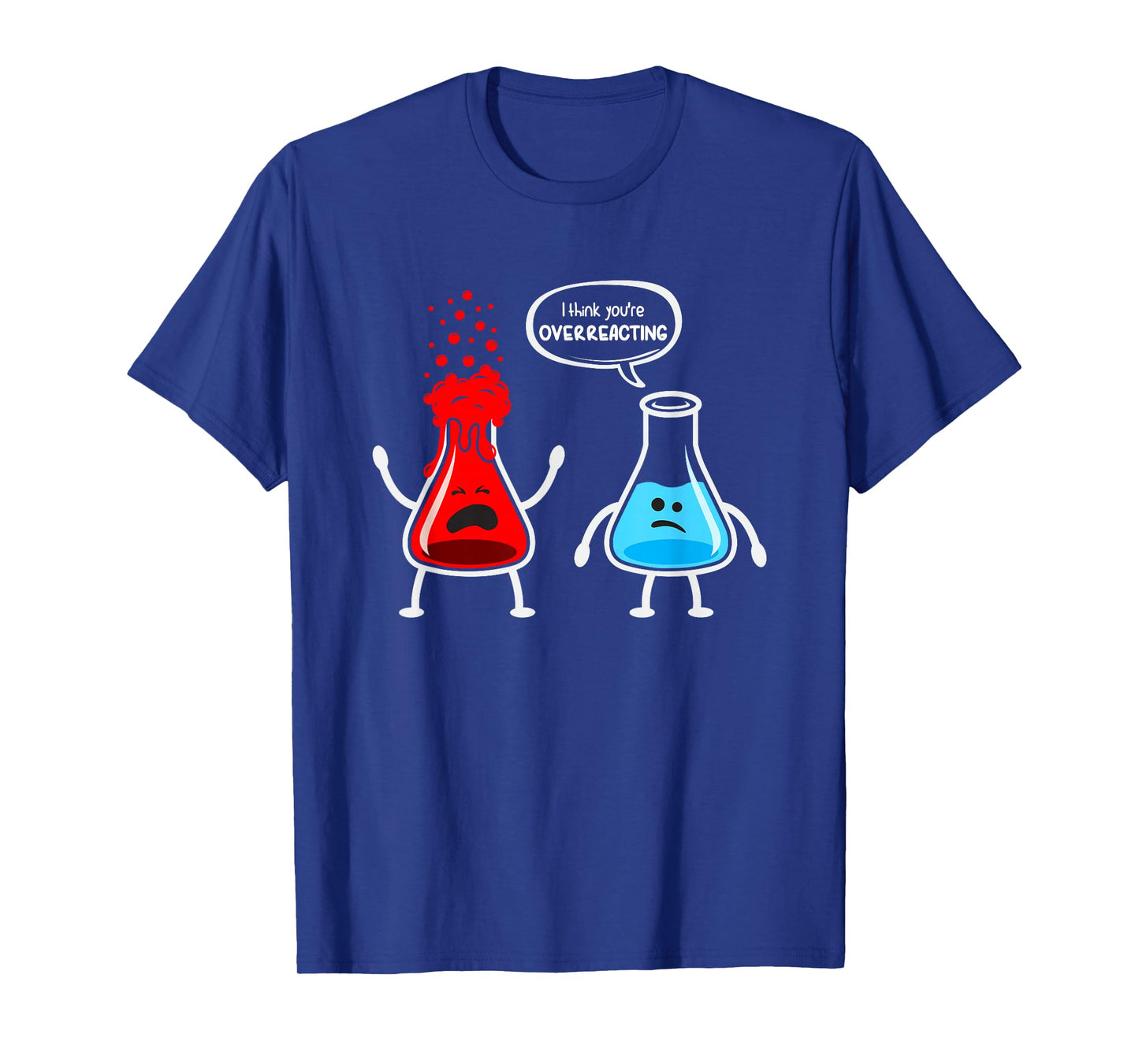 Overreacting" Funny Chemistry Nerd T-Shirt - Classic Fit, Round Neck, Short Sleeve, Black