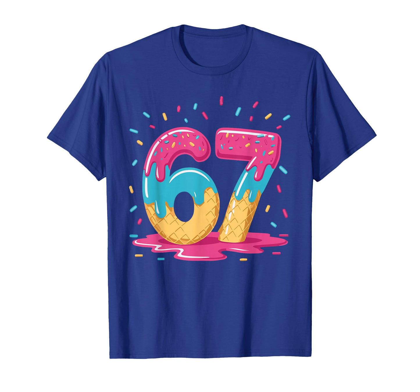67 Ice Cream Drip Meme Six Seven Gen Alpha Slang T-Shirt