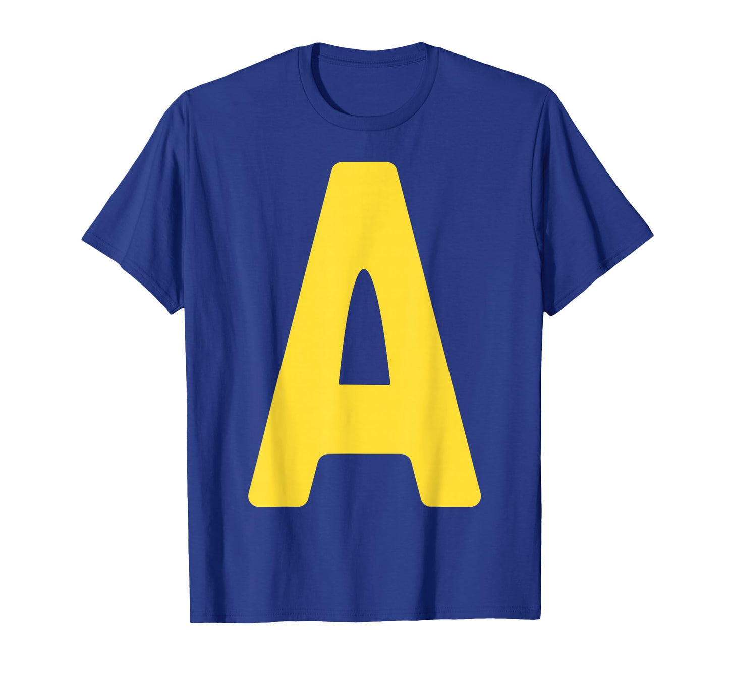 Letter A Alphabet Yellow On Red Halloween Costume Party T-Shirt