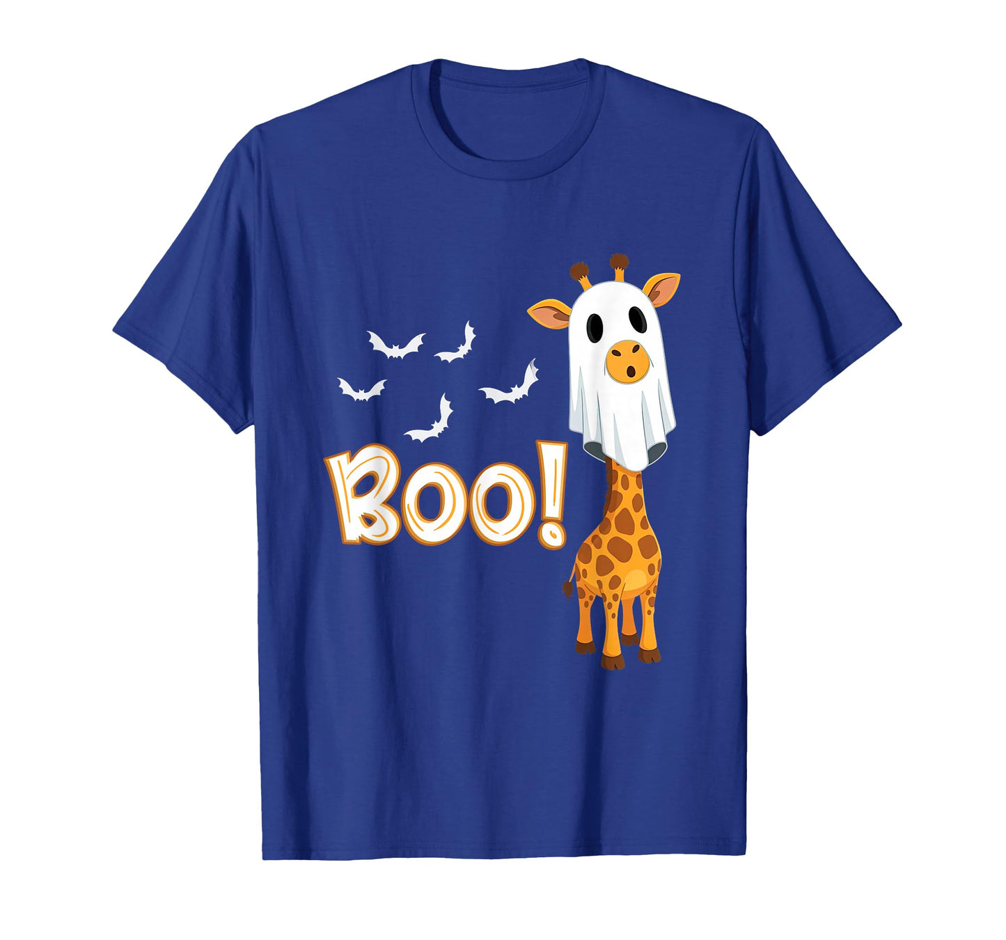 Boo Ghost Giraffe Halloween Fall Autumn Animal Lover Kids T-Shirt