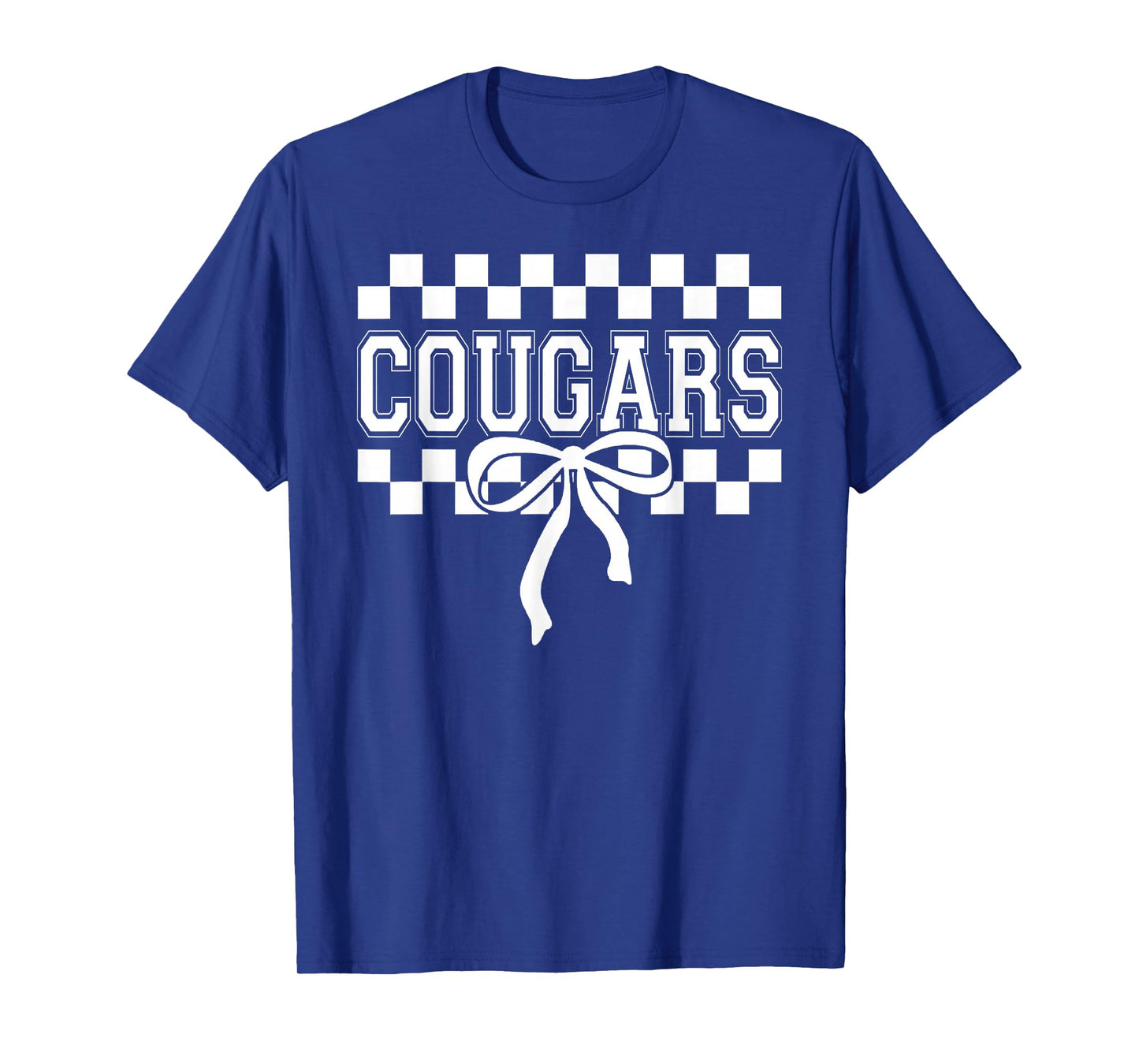 Checkered Cougars School Spirit, Fan Team Spirit Day T-Shirt