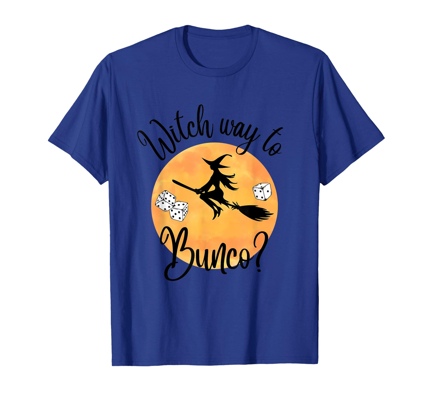 Bunco Halloween Witch Way to Bunco Dice Moon T-Shirt