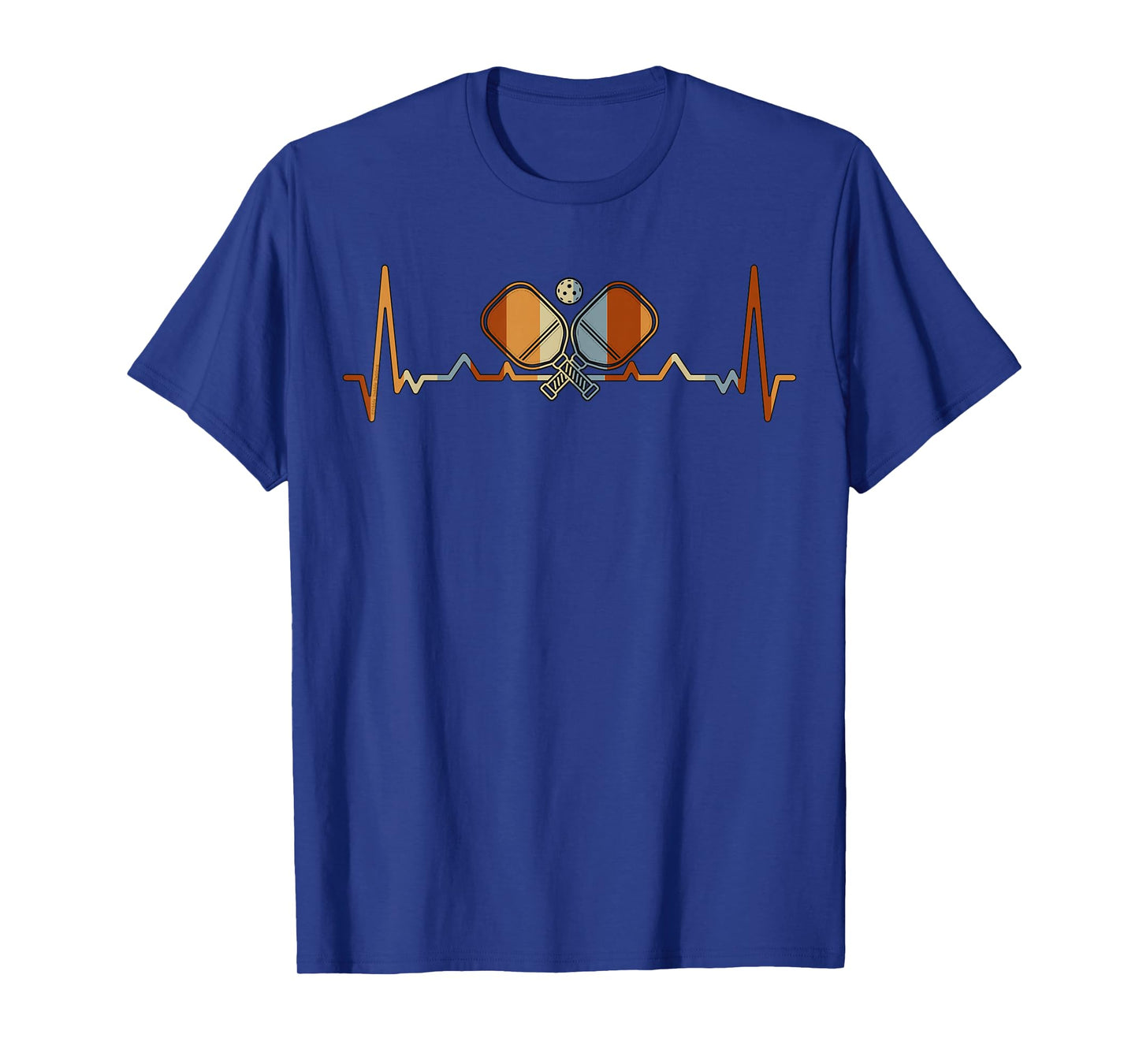 Pickleball Lovers Heartbeat in Retro Colors - Pickleball T-Shirt