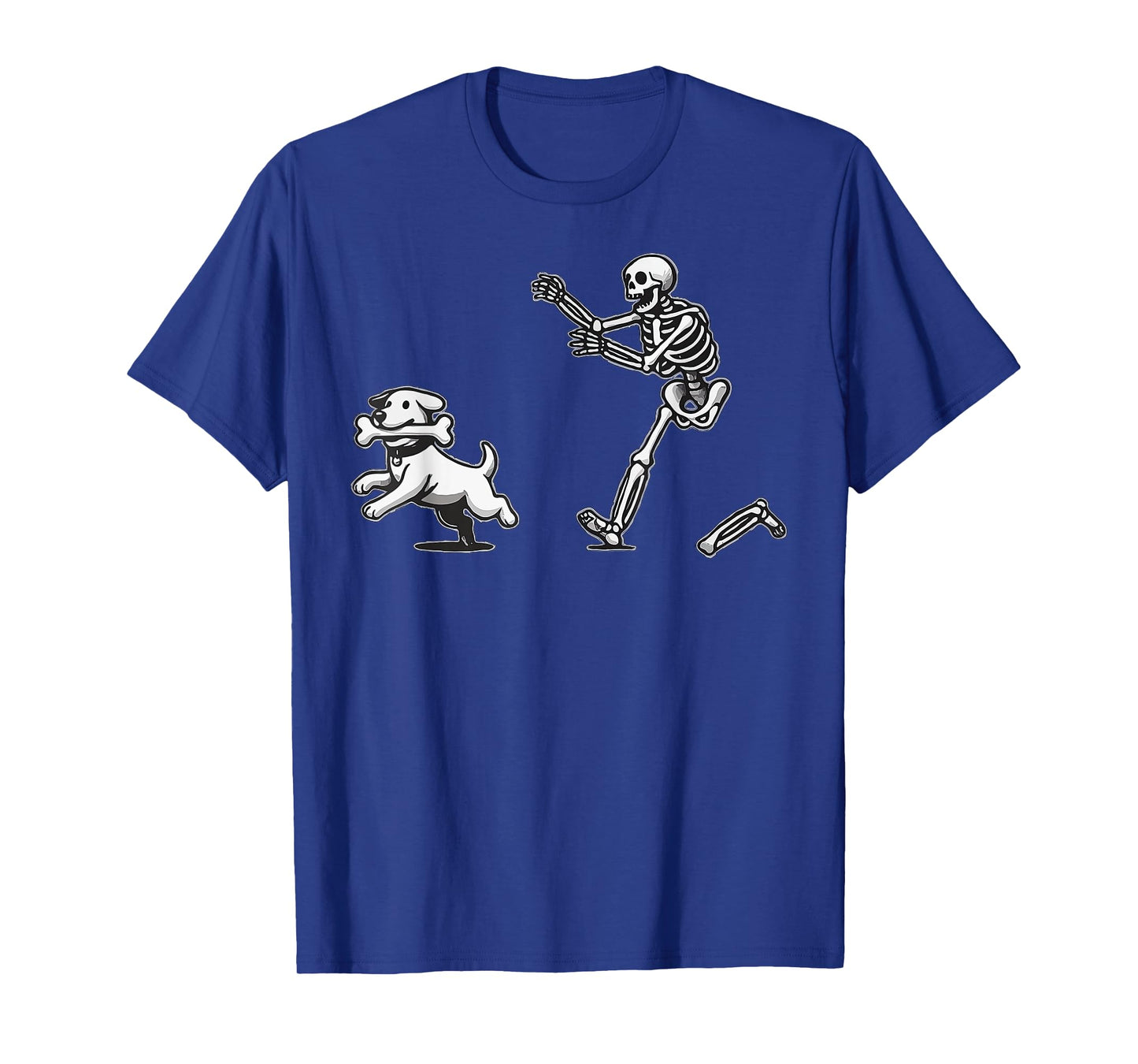 Skeleton Dog Halloween Skeleton Chasing Dog T-Shirt