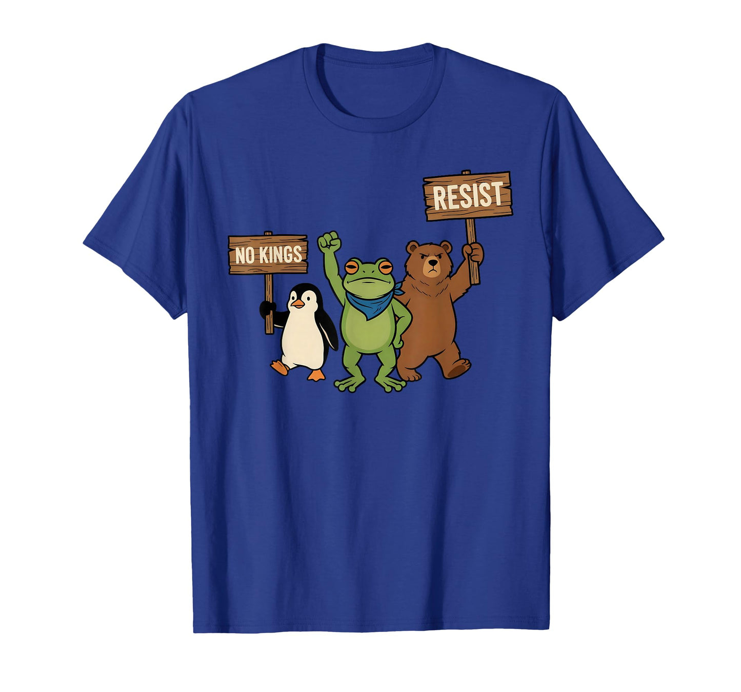 Portland Frog Resist No Kings Graphic Funny Protest Cool T-Shirt