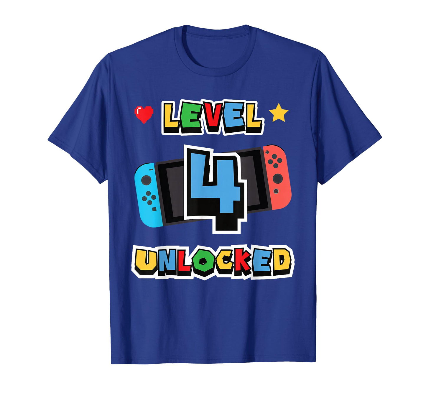 Level 4 Unlocked 4th Birthday Kids Video Game 4 Years Old T-Shirt