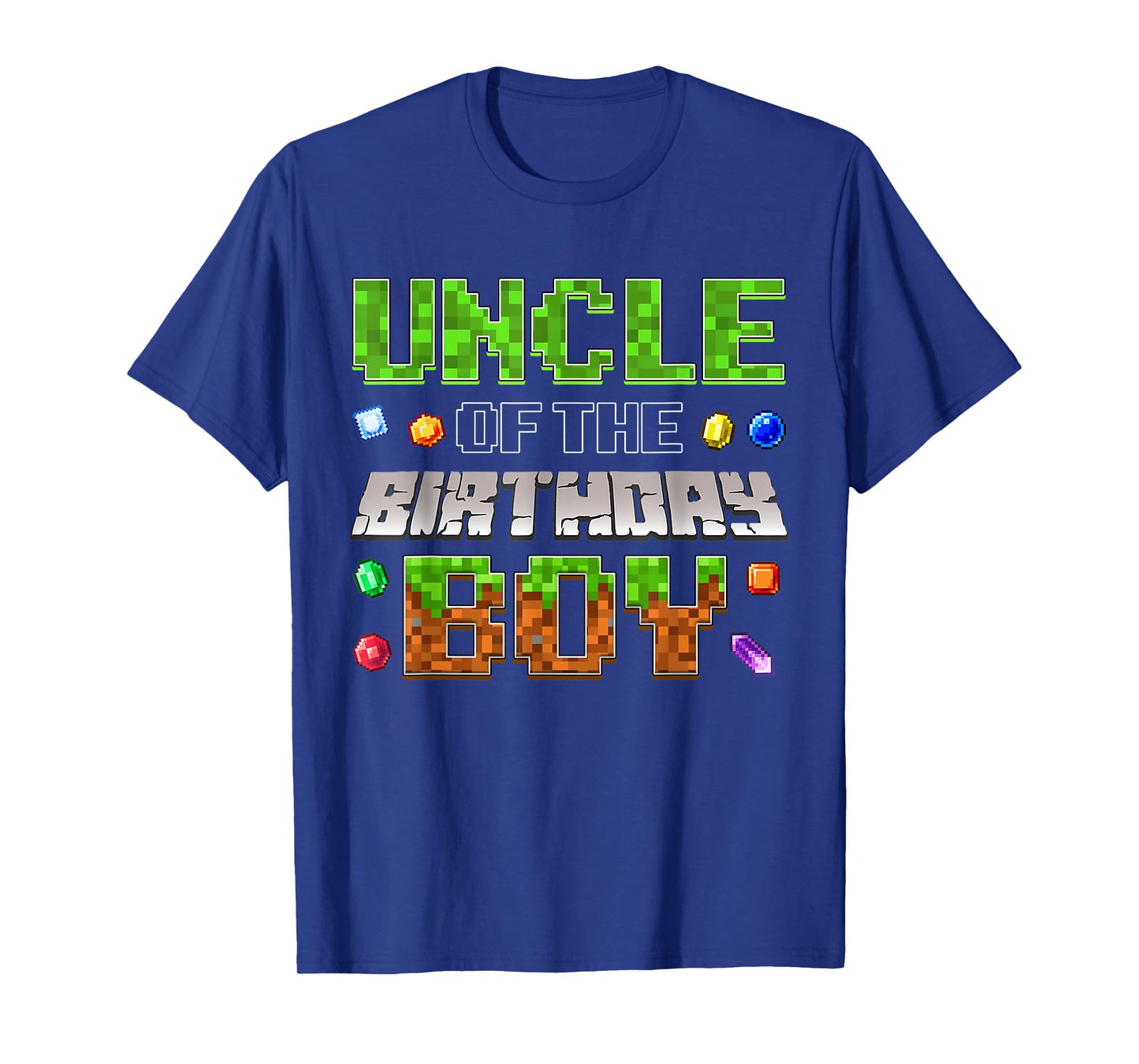 Uncle Of The Birthday Boy Game Pixel Number Birthday Party T-Shirt