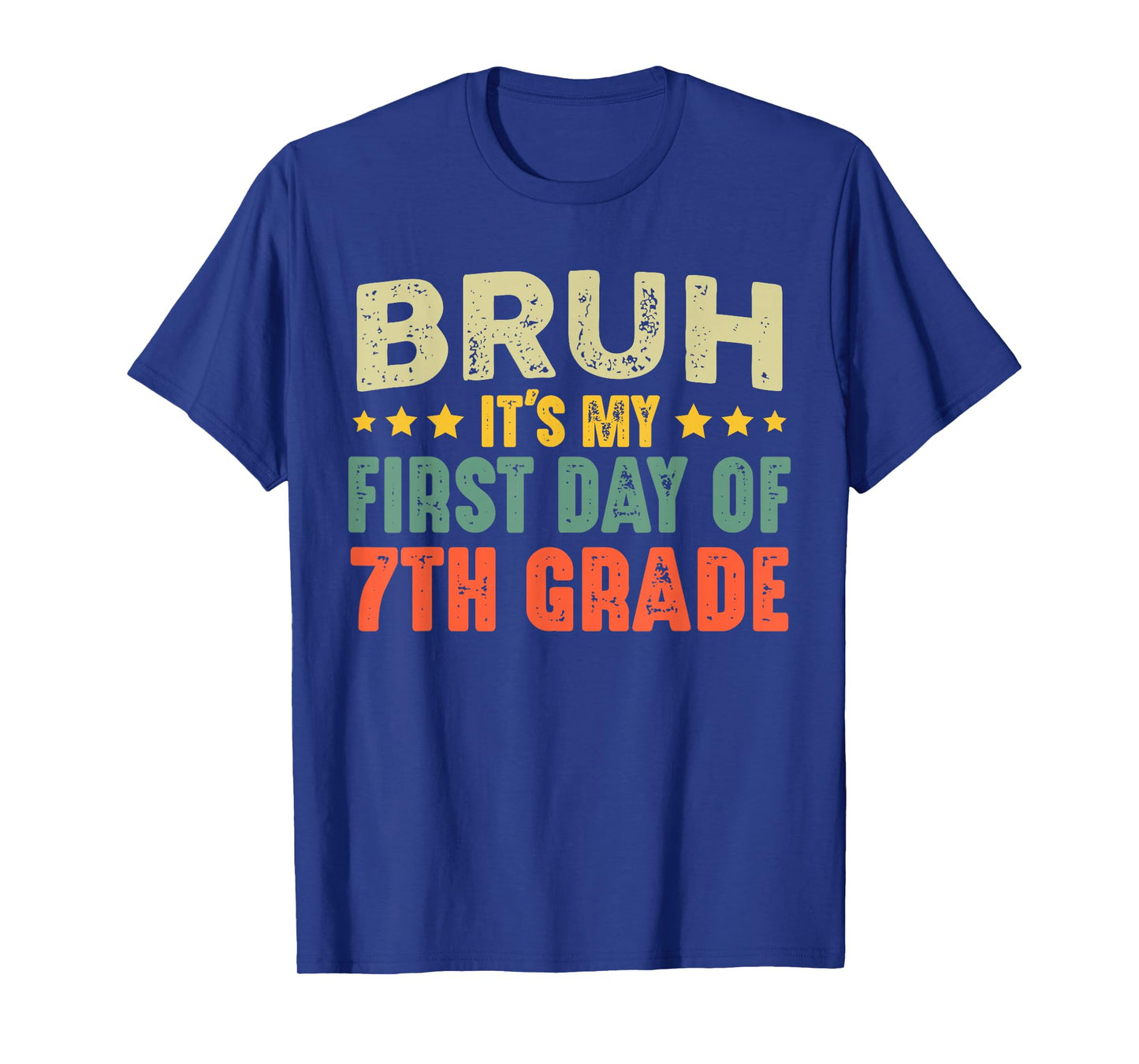 Bruh It's My First Day Of 7th Grade Vintage Back To School T-Shirt
