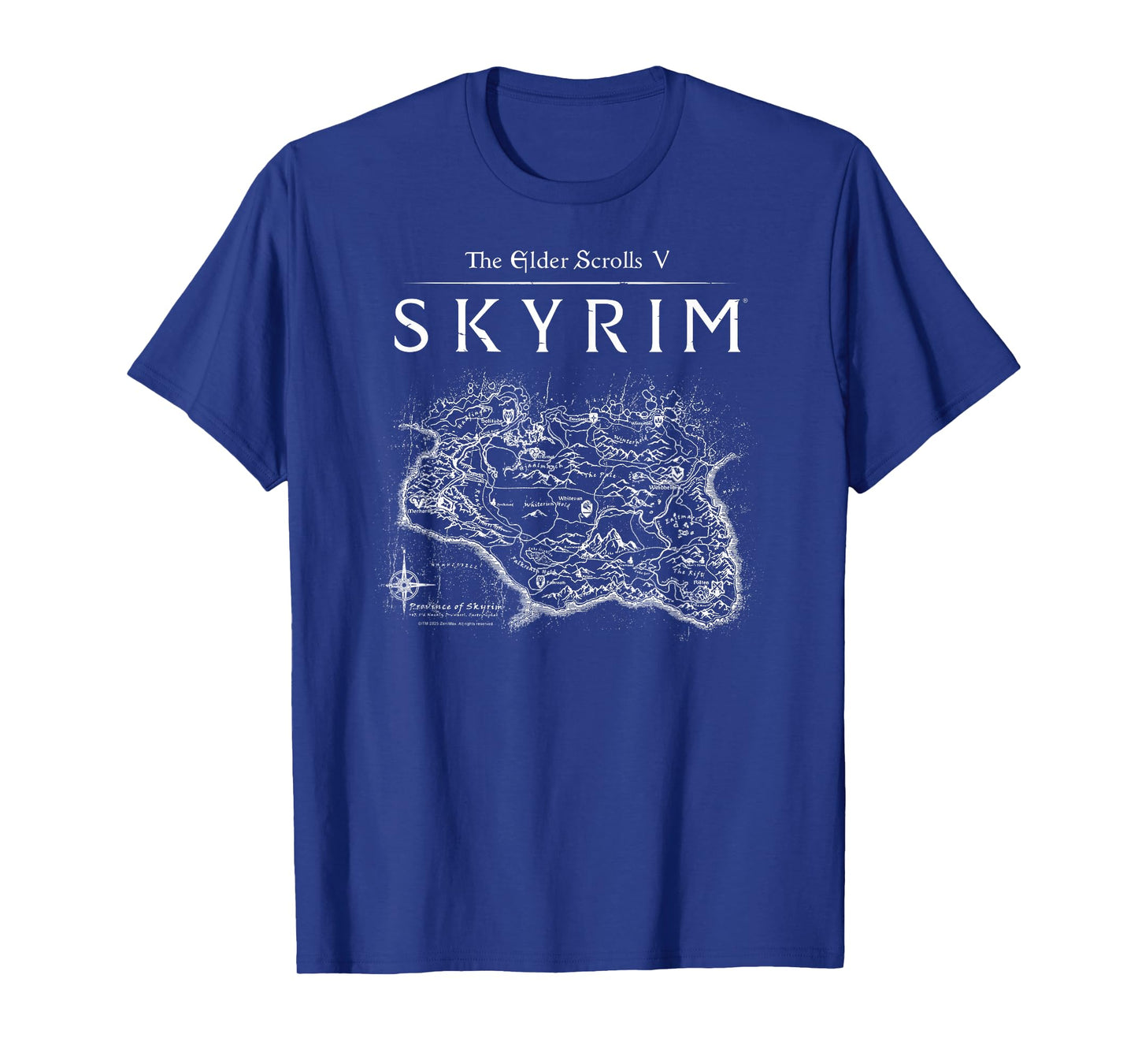 Elder Scrolls Skyrim Province Map Video Game T-Shirt