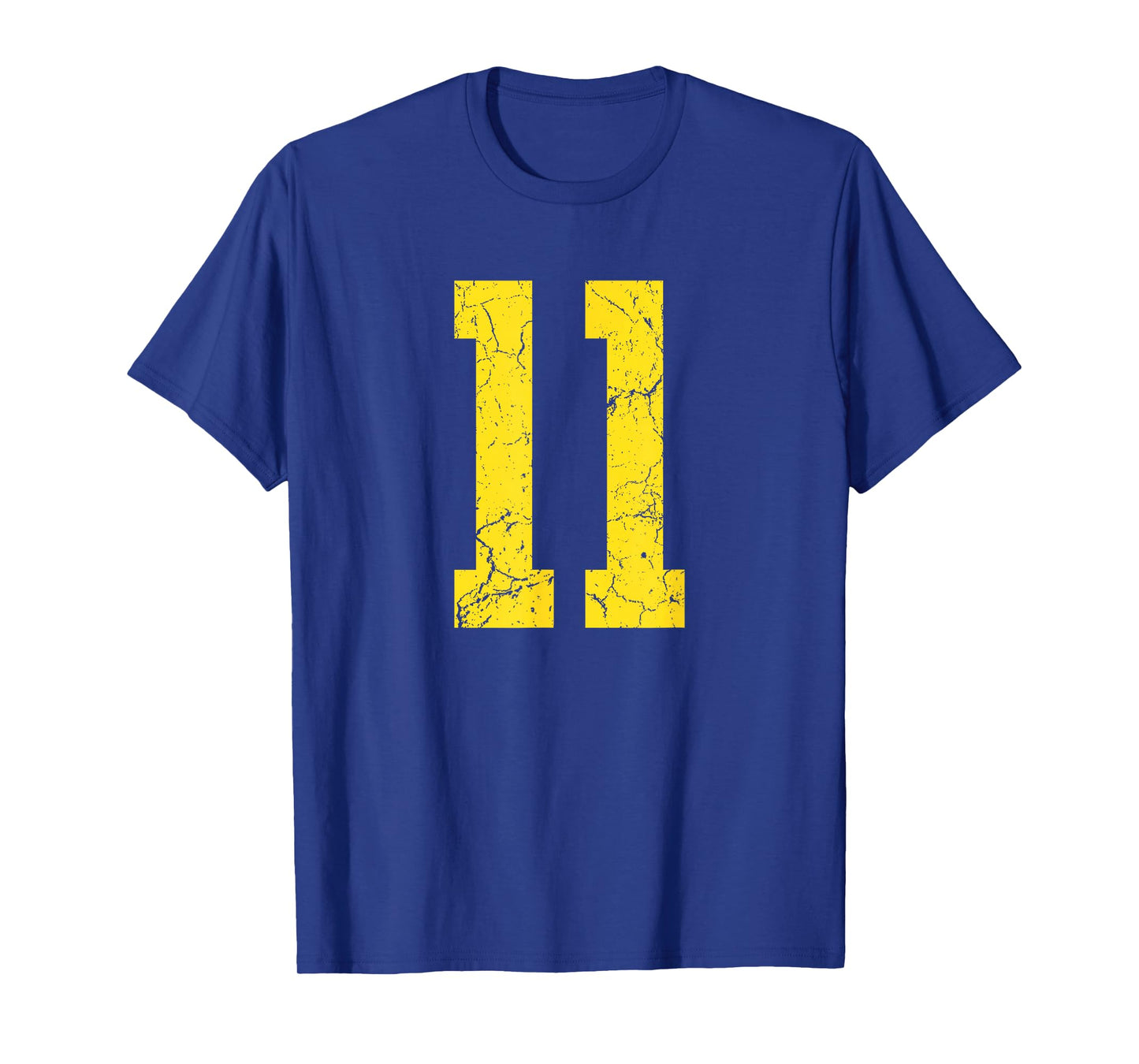 Distressed Bright Gold Number 11 Jersey Player Uniform #11 T-Shirt
