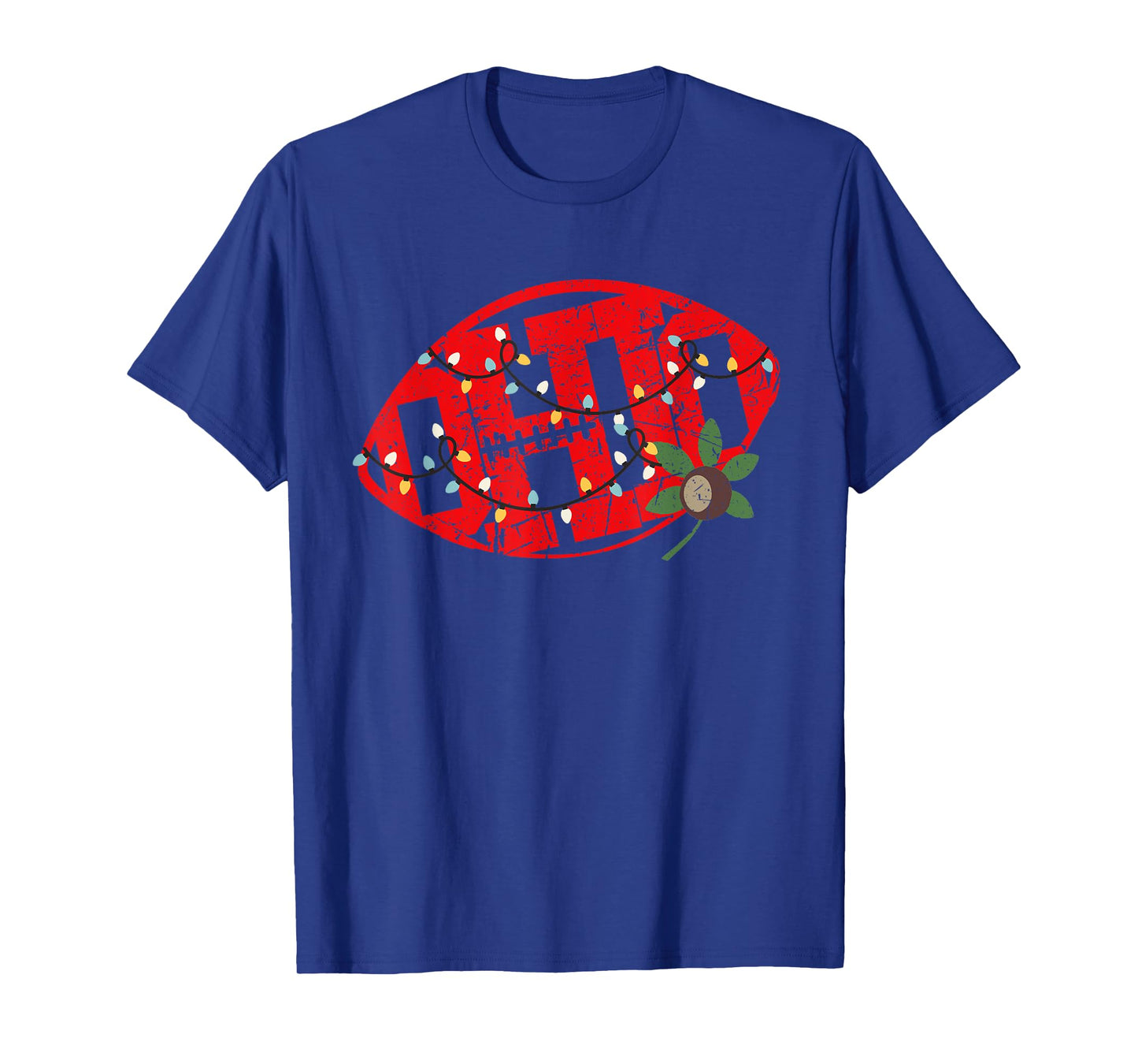 Vintage State of Ohio Football Shape Christmas Lights T-Shirt