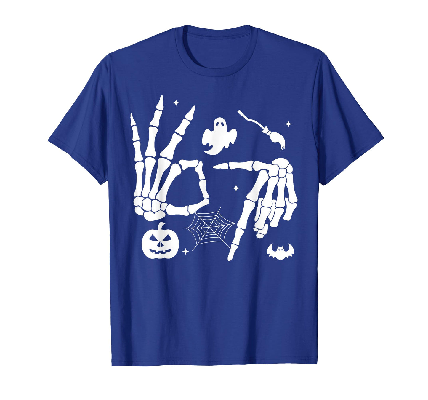 6 7 Meme Halloween Skeleton Hand Sign Six Seven T-Shirt