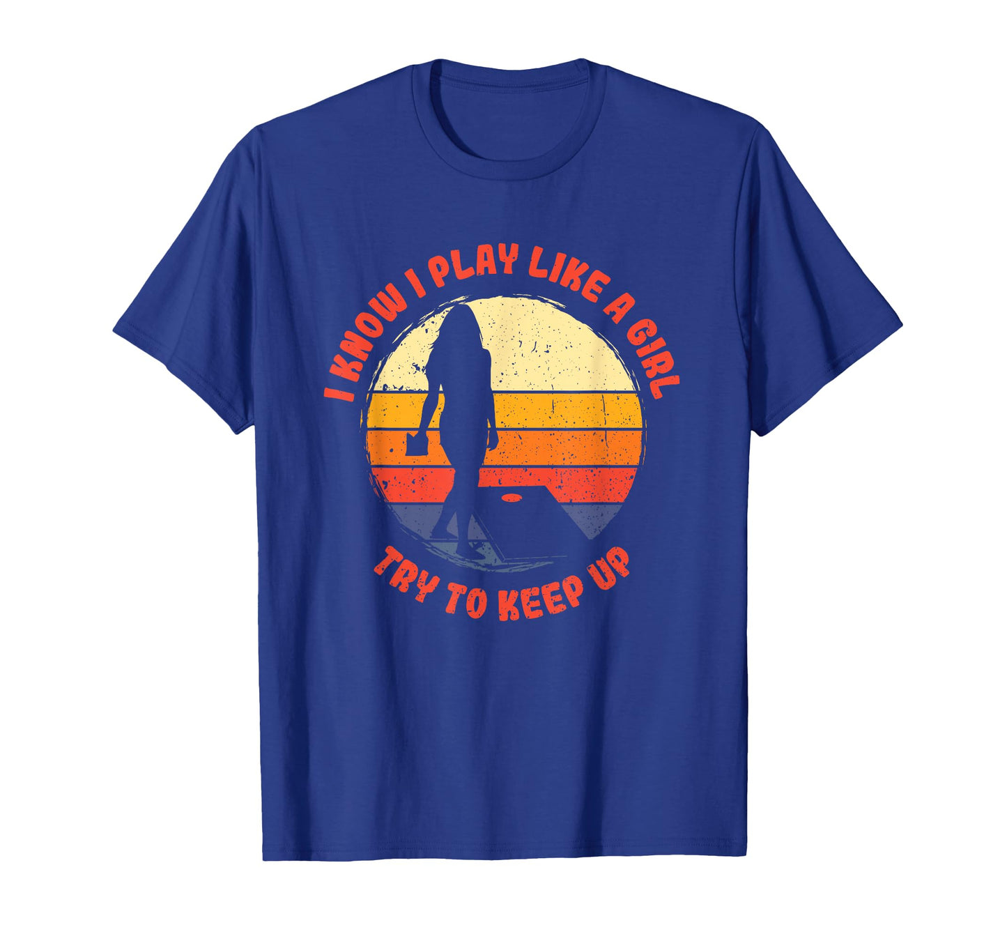 I know i play like a girl women retro cornhole T-Shirt