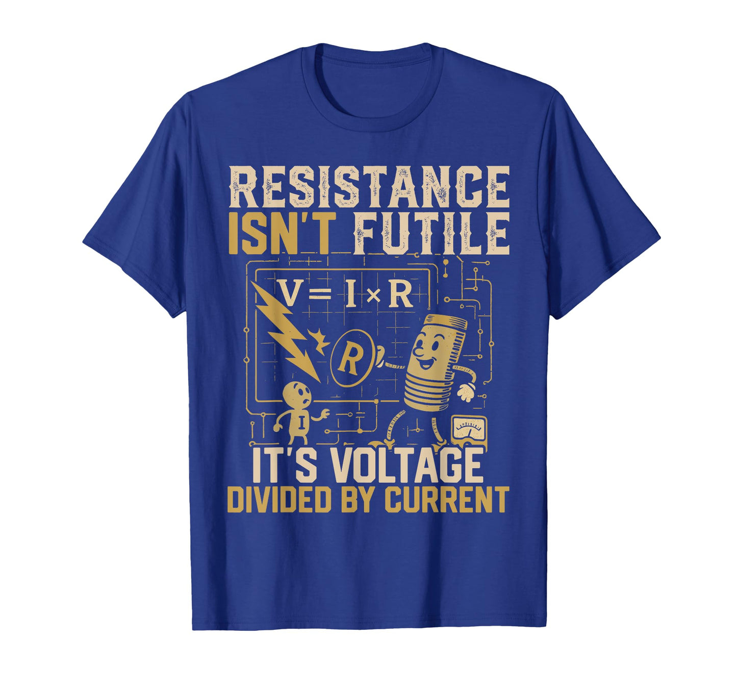 Electrician Pun Vintage Retro Resistance Isn't Futile It's T-Shirt