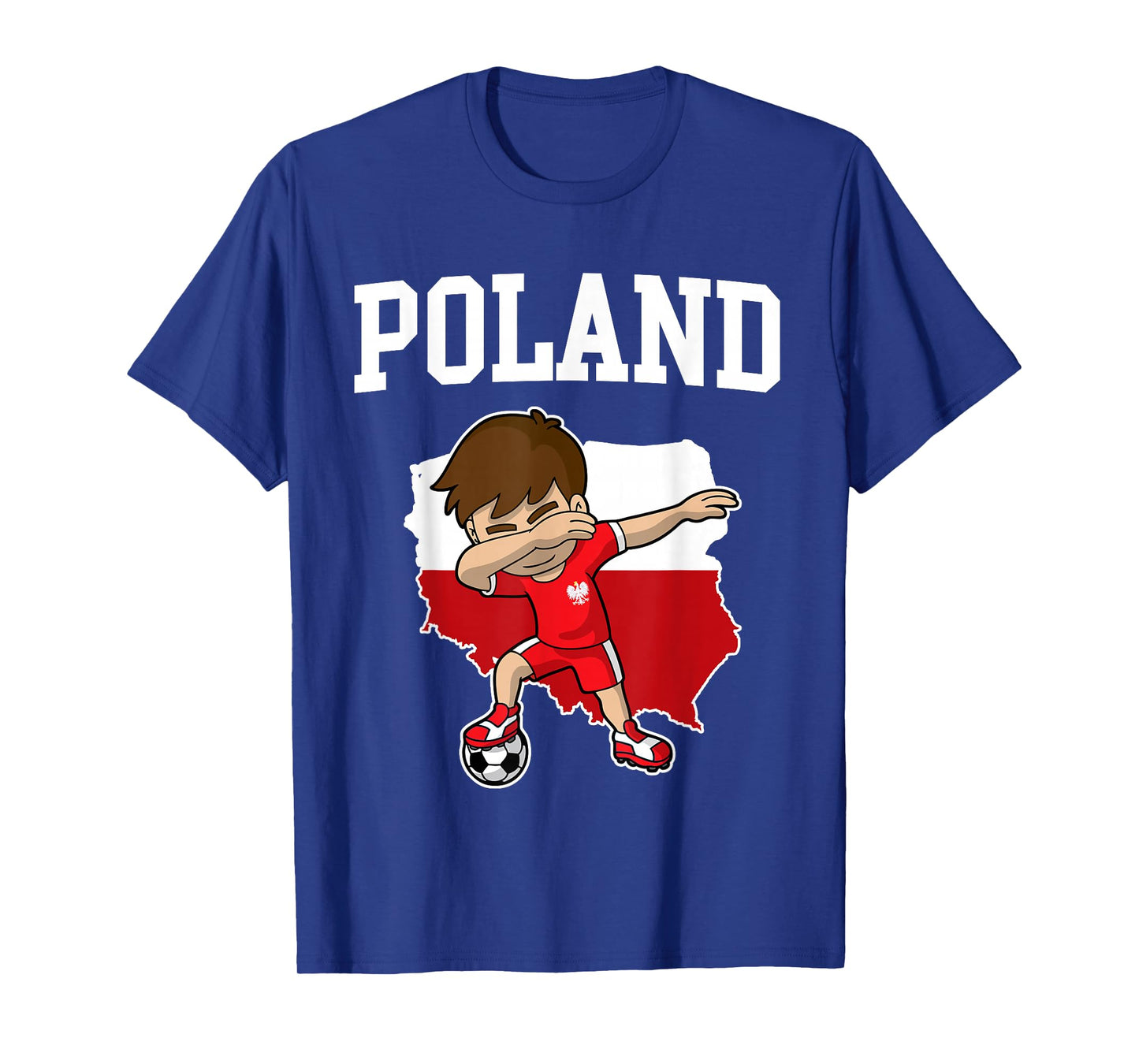 Poland Soccer Dabbing Football Polska Polish Kids T-Shirt