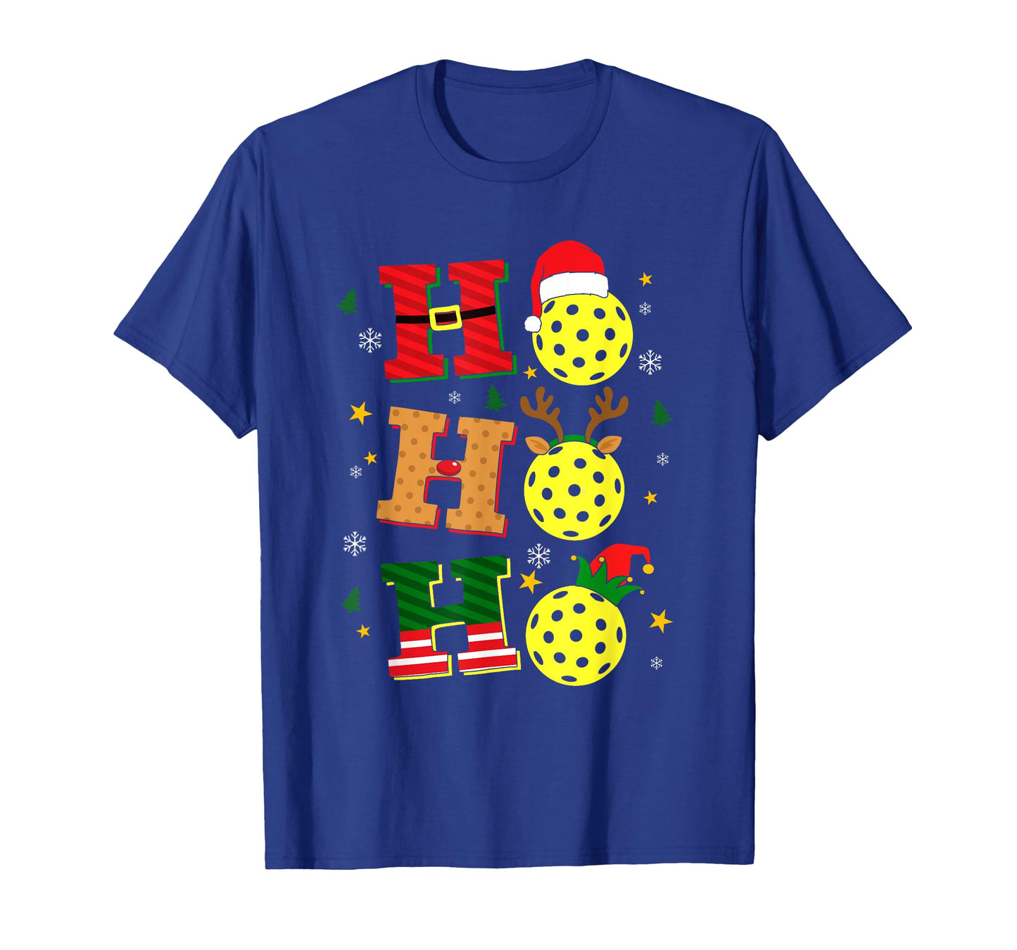Christmas Pickleball Ho Ho Ho Paddle Sports Players Holiday T-Shirt