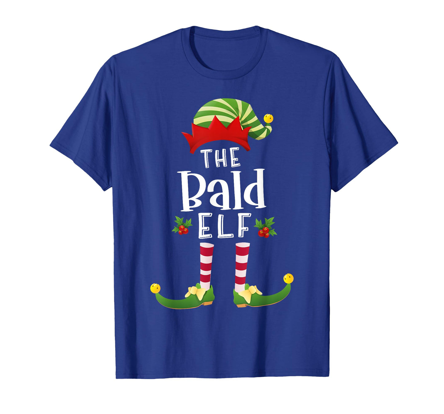 Bald Christmas Elf Matching Pajama X-Mas Party T-Shirt