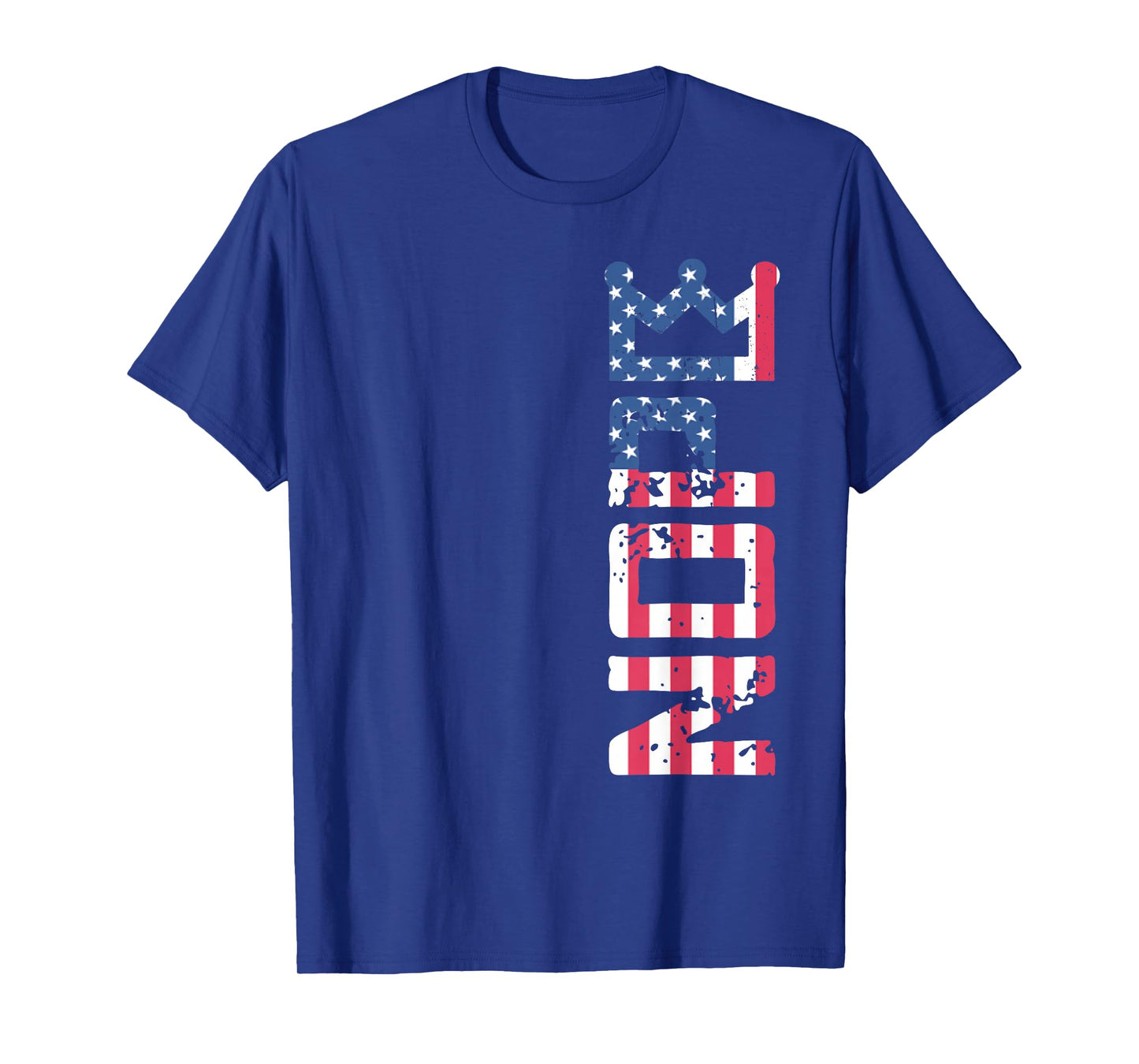 Vintage No Kings in America Nope Vertical Sign US Flag T-Shirt