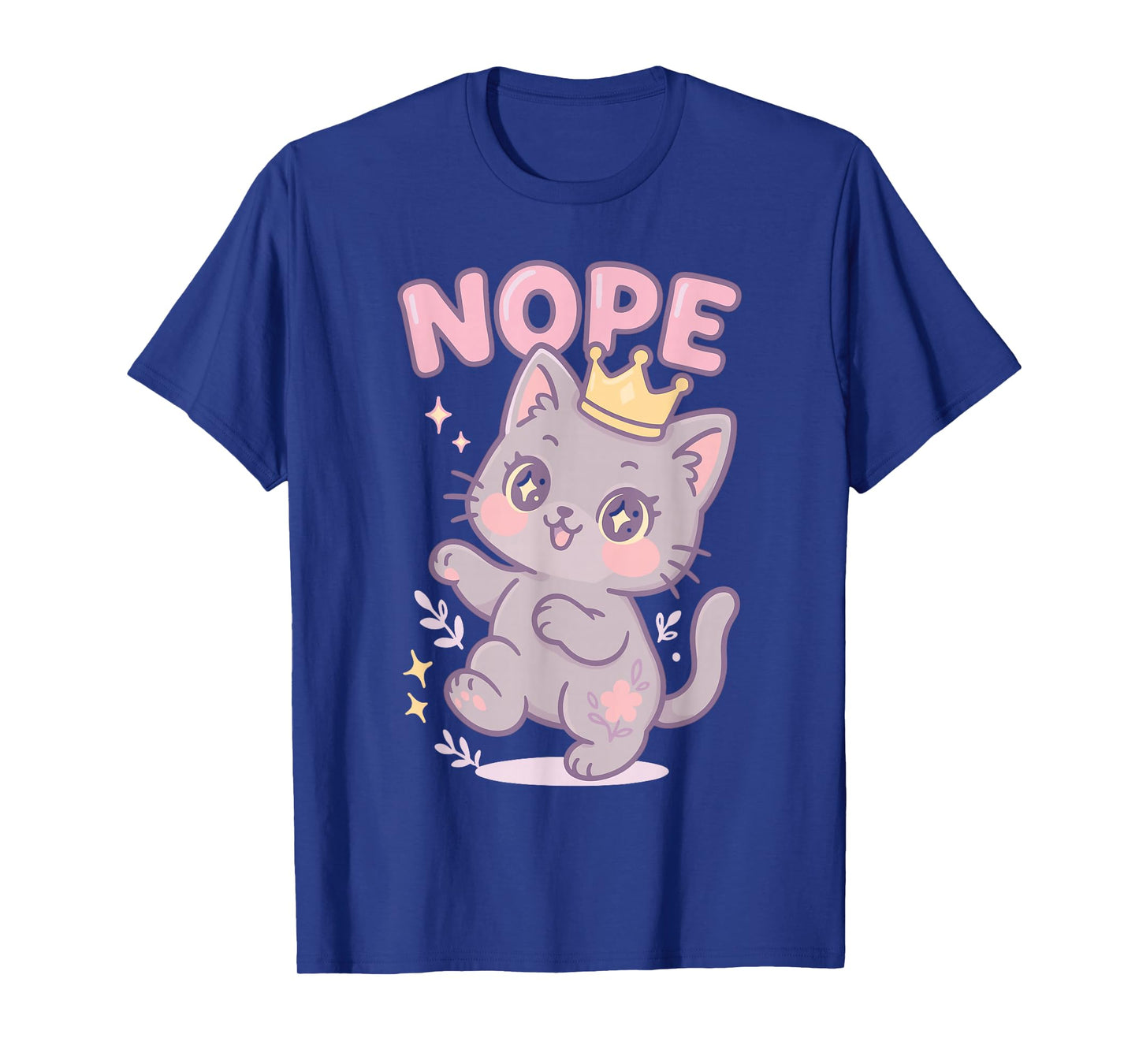 No Kings Nope Bold Minimal Cat Lover Protest Statement T-Shirt
