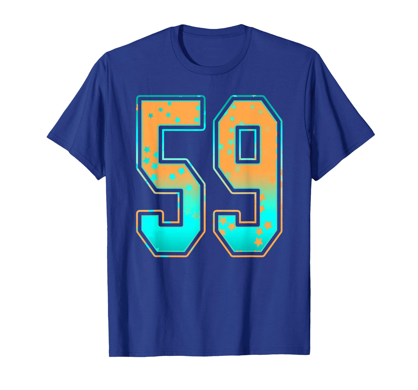 Mint Green Teal Orange Number 59 Jersey Player Uniform #59 T-Shirt