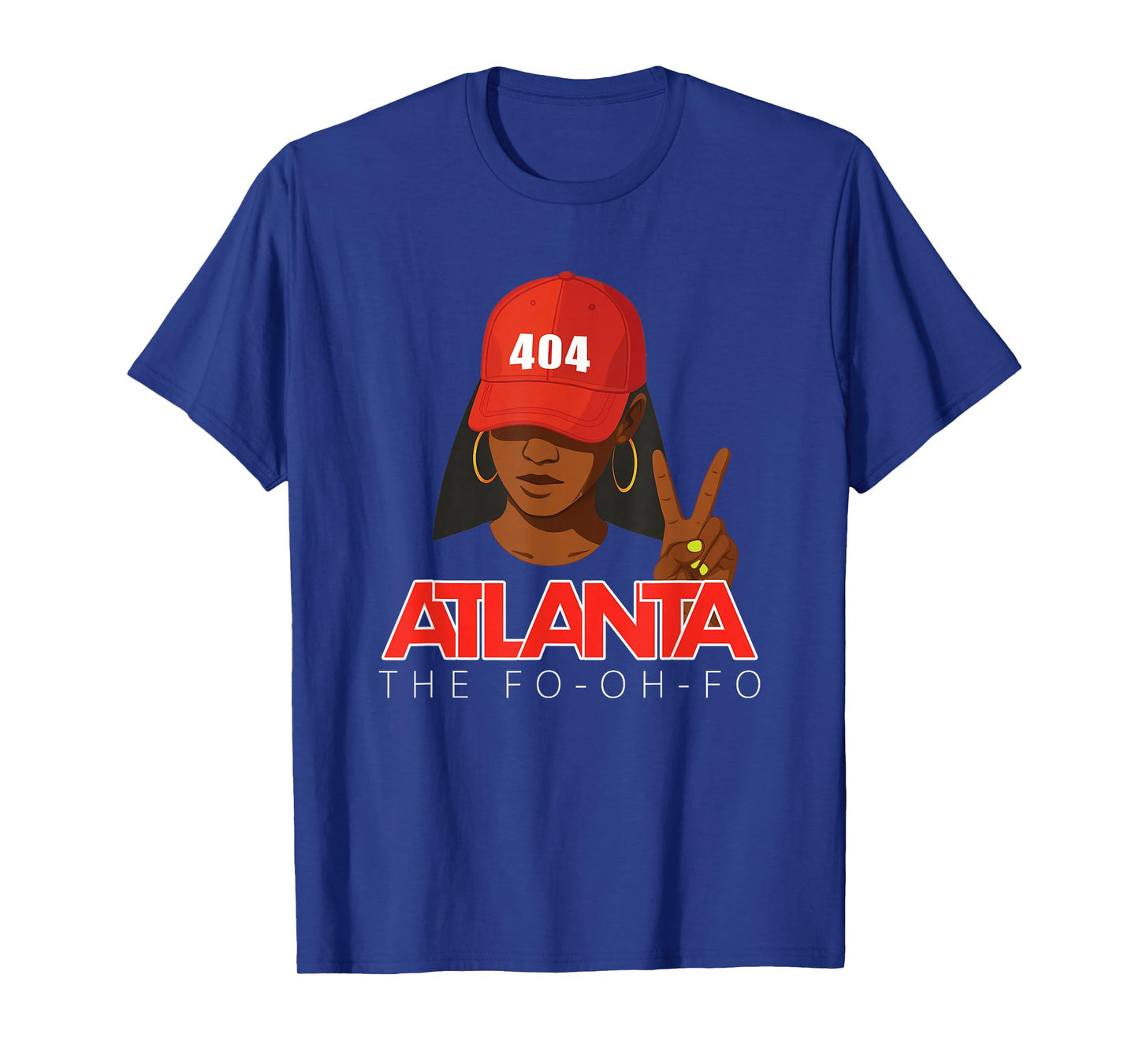 404 Atlanta Fo-Oh-Fo Red Hat Black Woman ATL T-Shirt