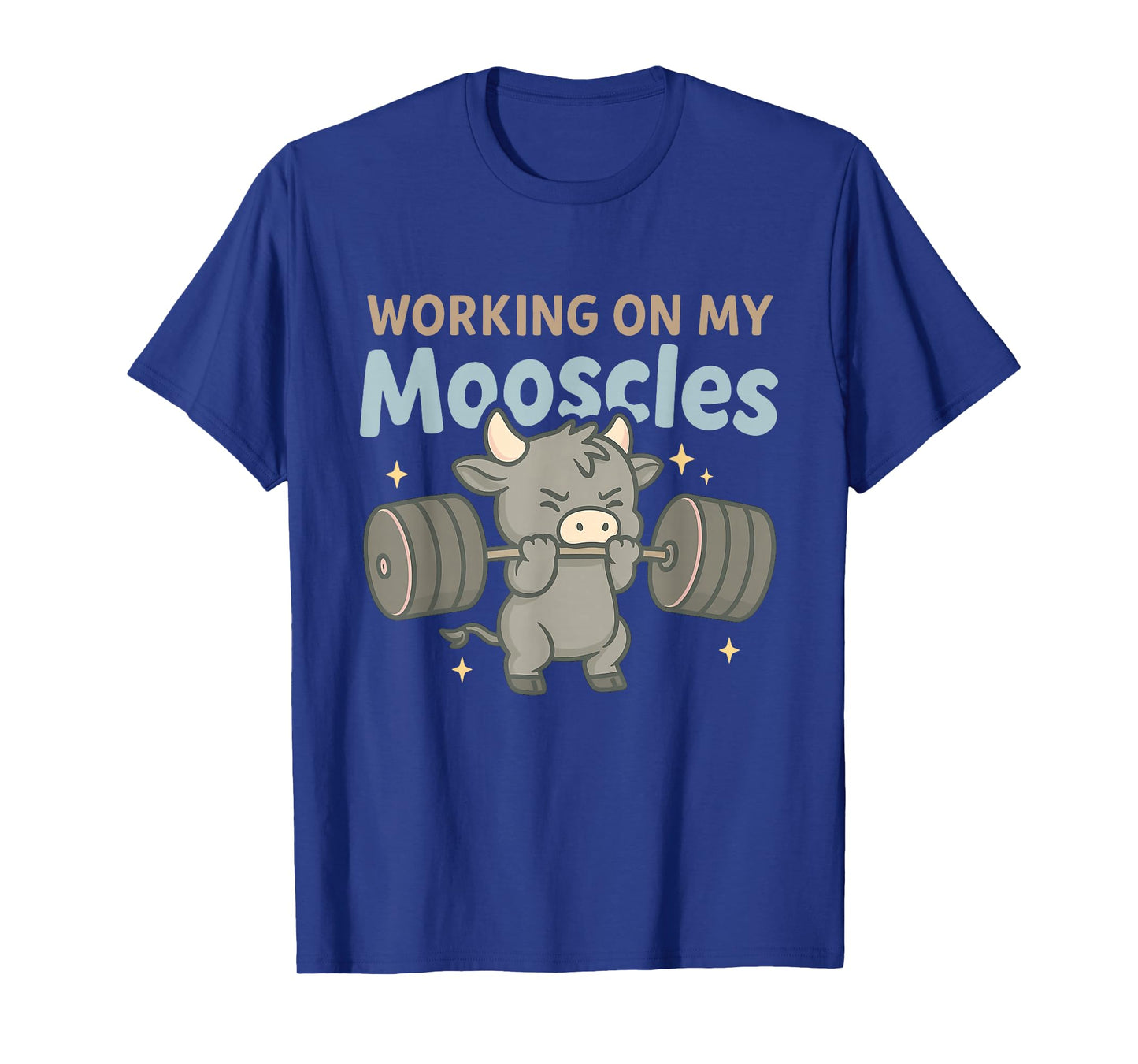 Working On My Mooscles Moo Muscles Workout Design T-Shirt