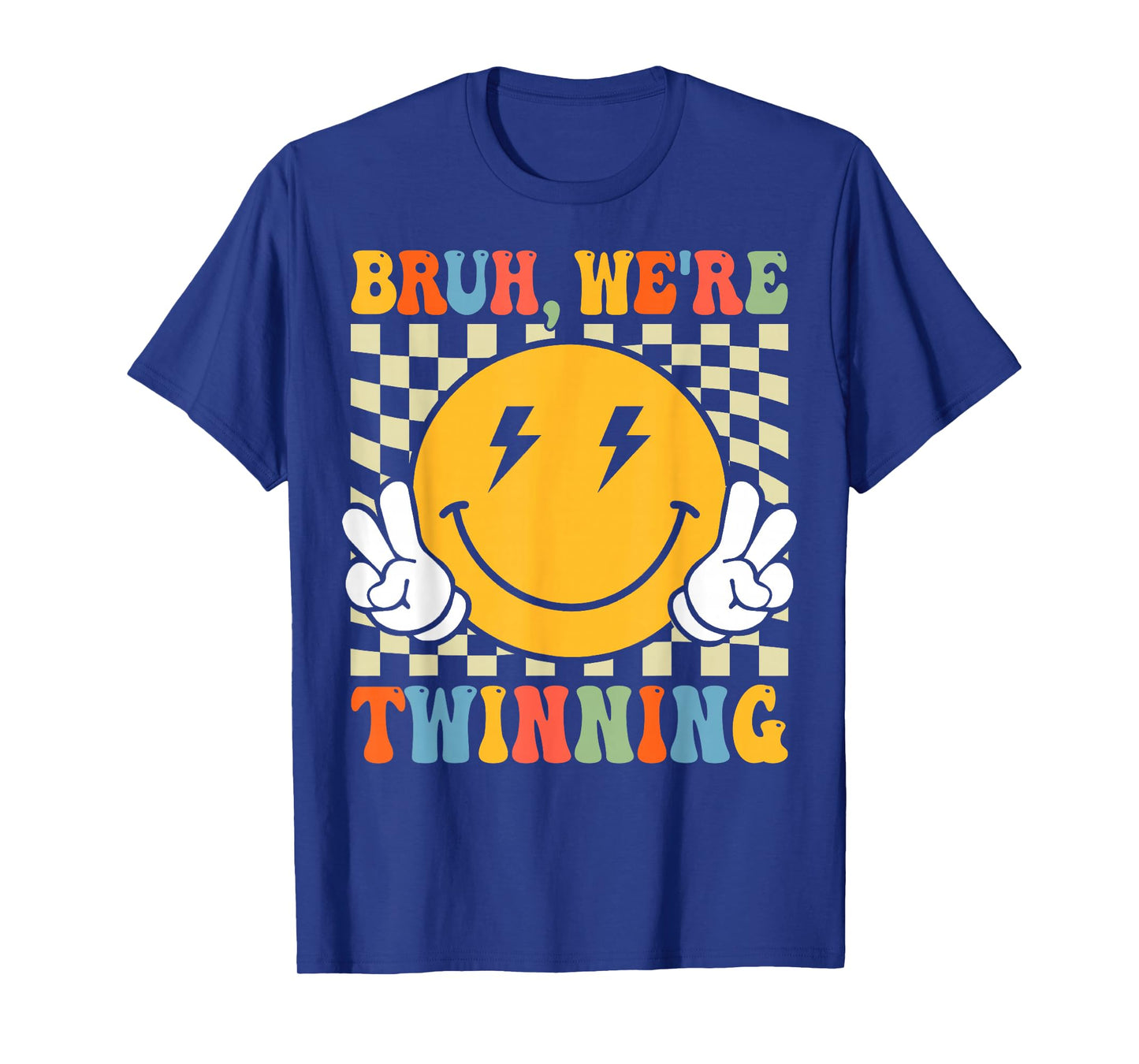 Bruh We're Twinning Retro Twin Day Spirit Week Boys Kids T-Shirt