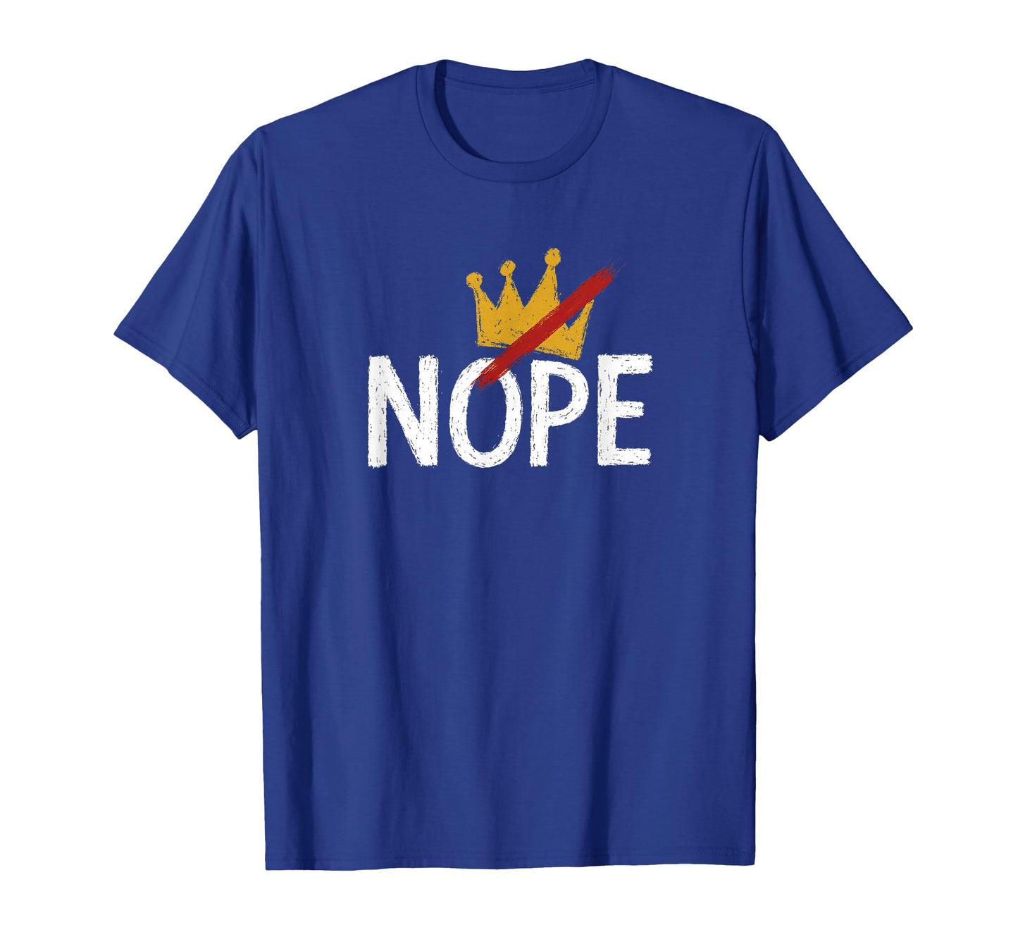 Nope No Kings Red Slash White Crown Graffiti Street Art T-Shirt