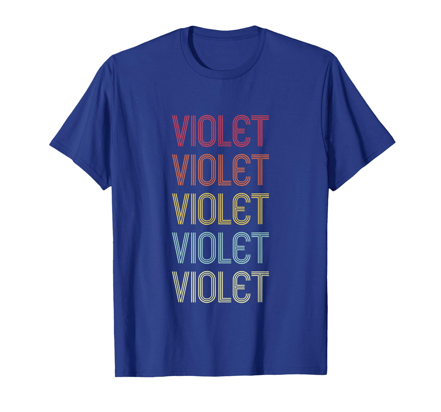 Violet Retro Wordmark Pattern Vintage Personalized 70s T-Shirt