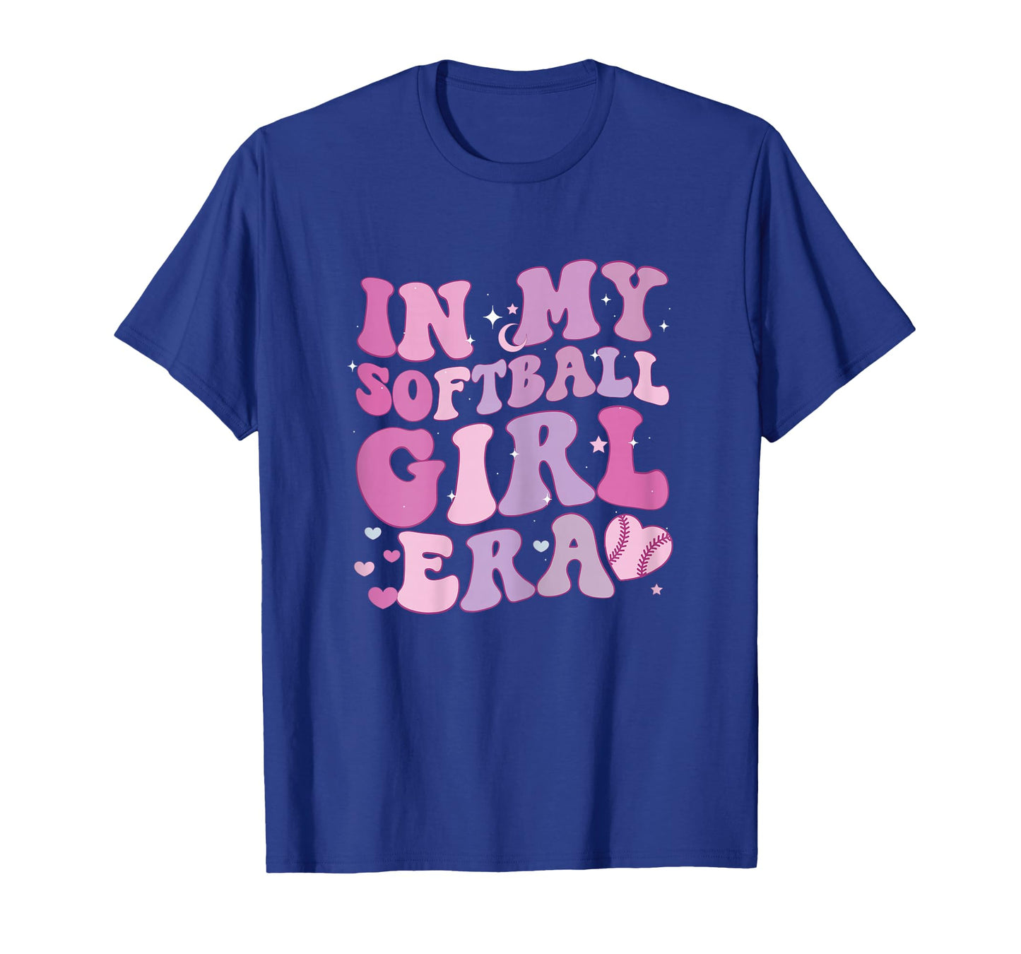 In My Softball Girl Era Funny Softball Girl Groovy Retro T-Shirt