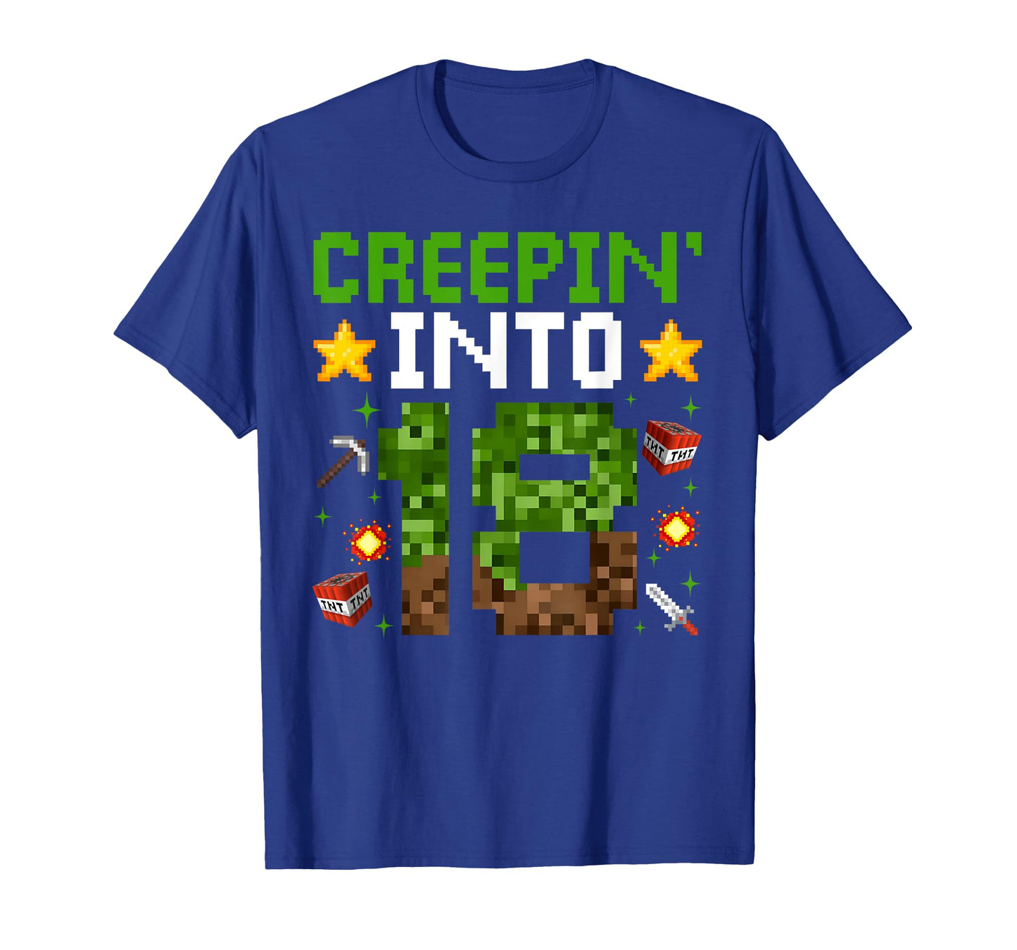 18th Birthday Gamer Pixel Creepin’ Into 18 Video Game Party T-Shirt
