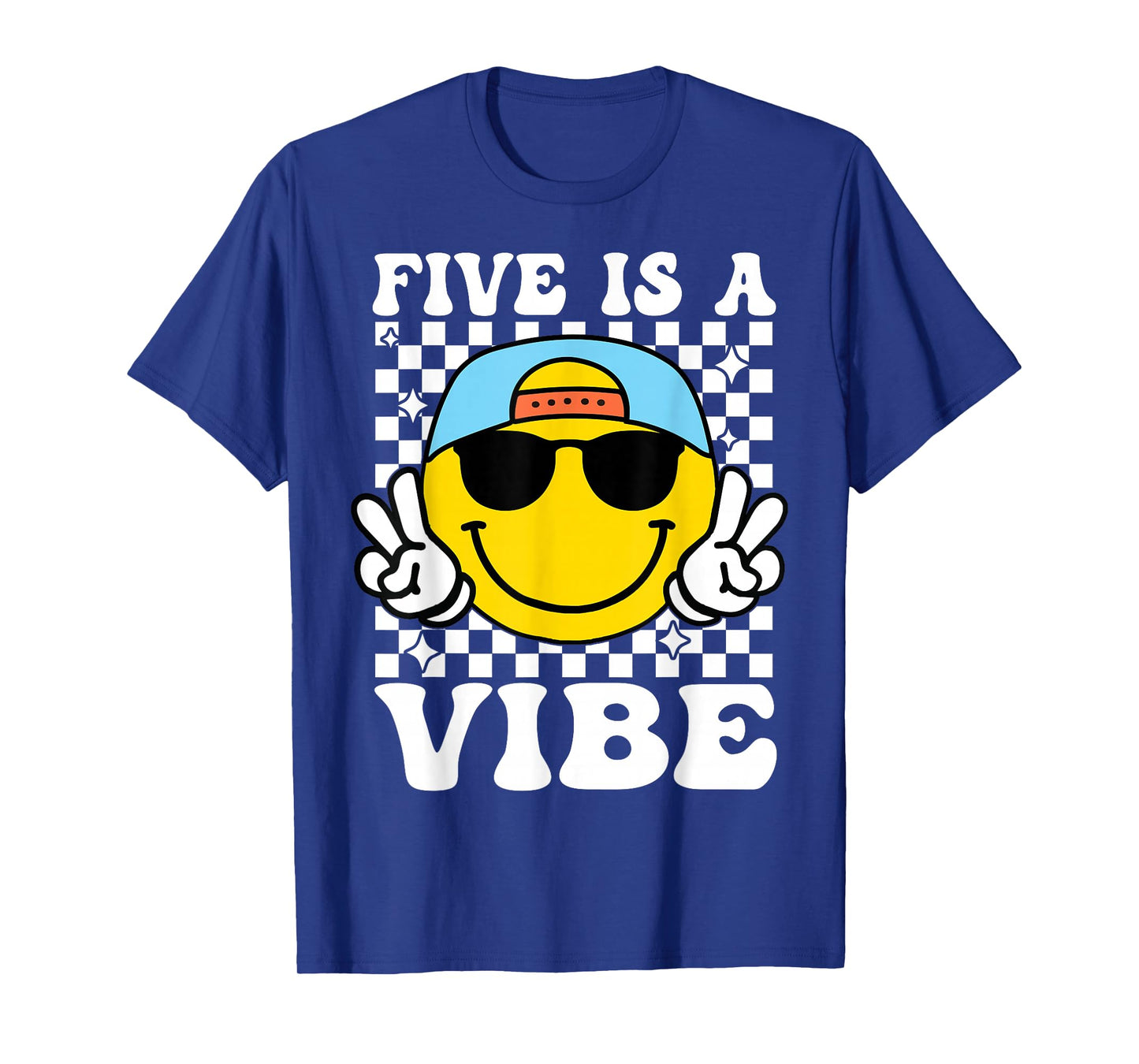 Five Is A Vibe 5th Birthday Groovy Boys Girls 5 Years Old T-Shirt
