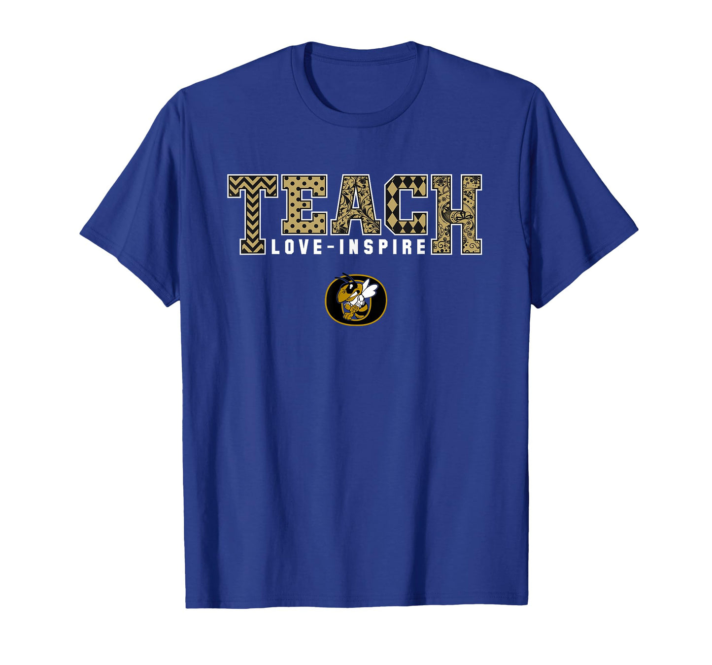 Oxford Yellow Jackets Logo Teach Love Inspire Slogan HS T-Shirt