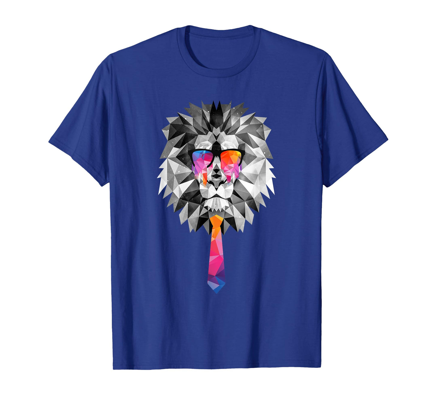 Lion Head T-Shirt with Sunglasses Geometric Low Poly T-Shirt