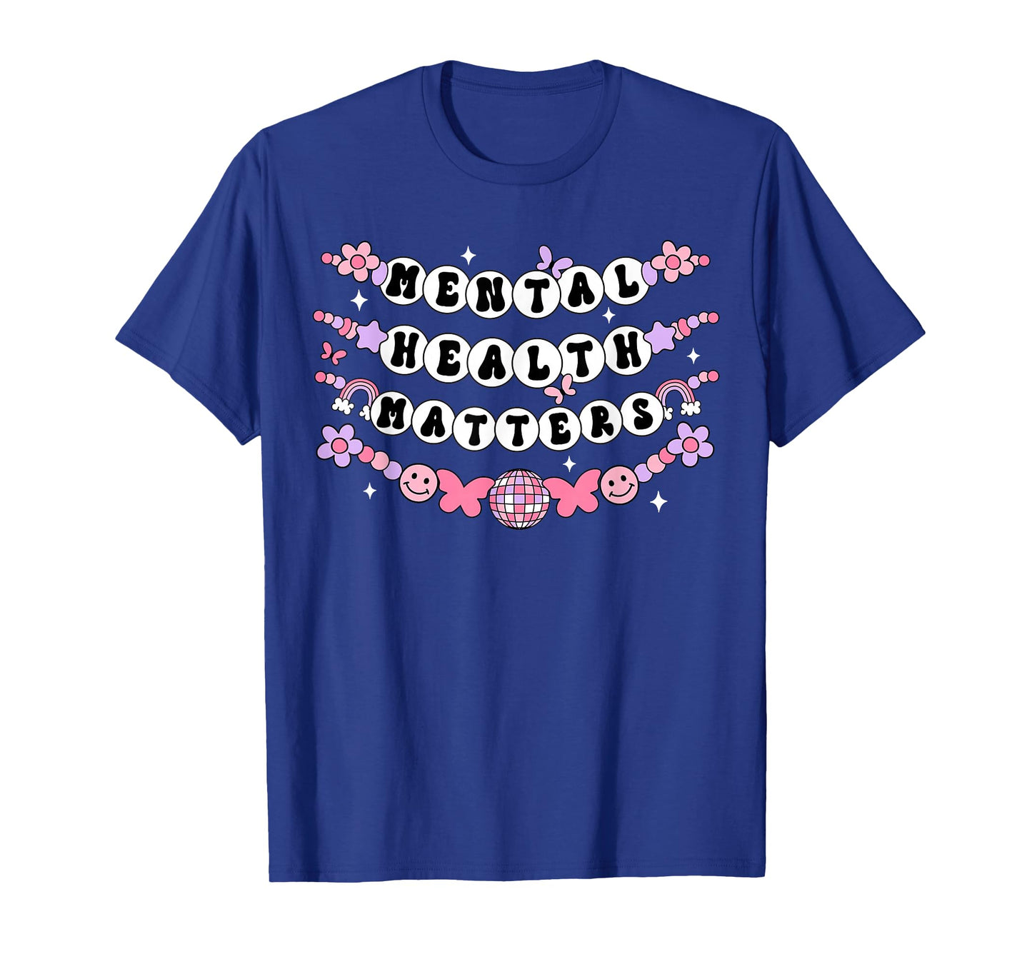 Mental Health Matters Groovy Friendship Bracelet Self Love T-Shirt