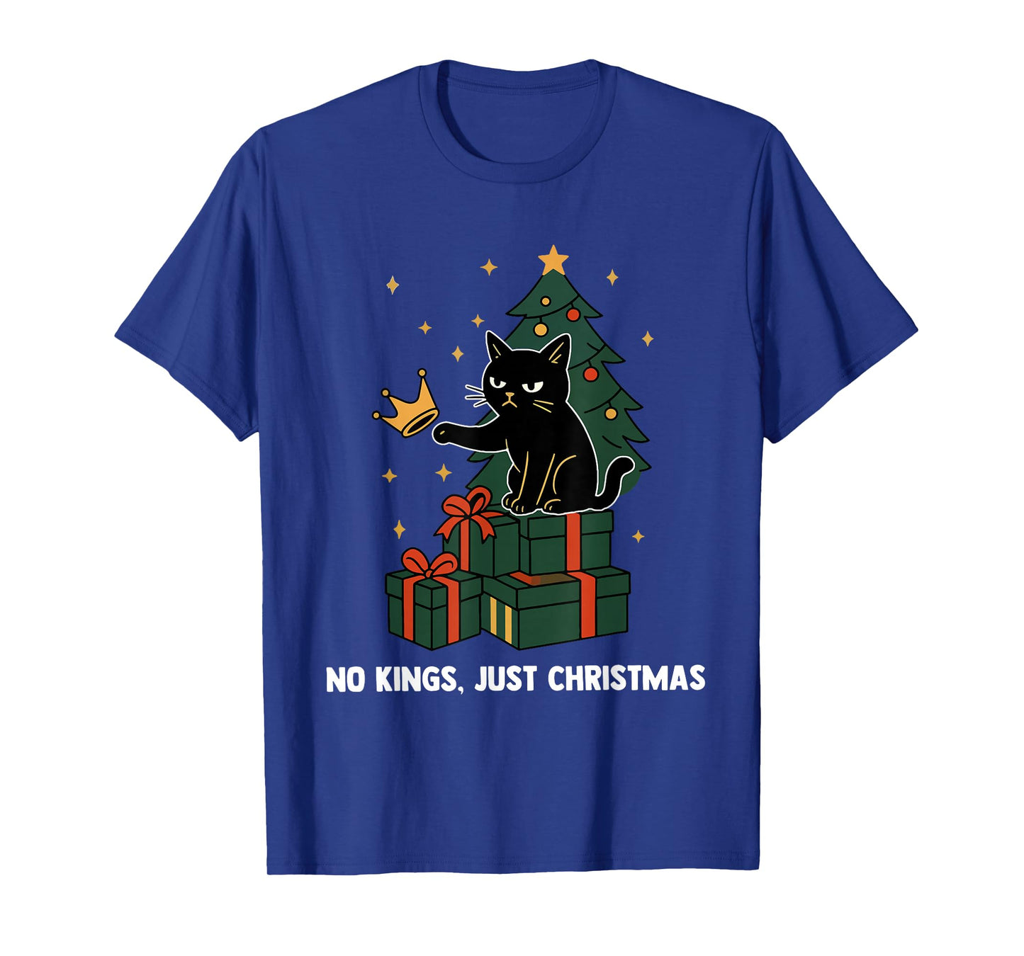We The People No Kings Just Christmas Funny Cat T-Shirt