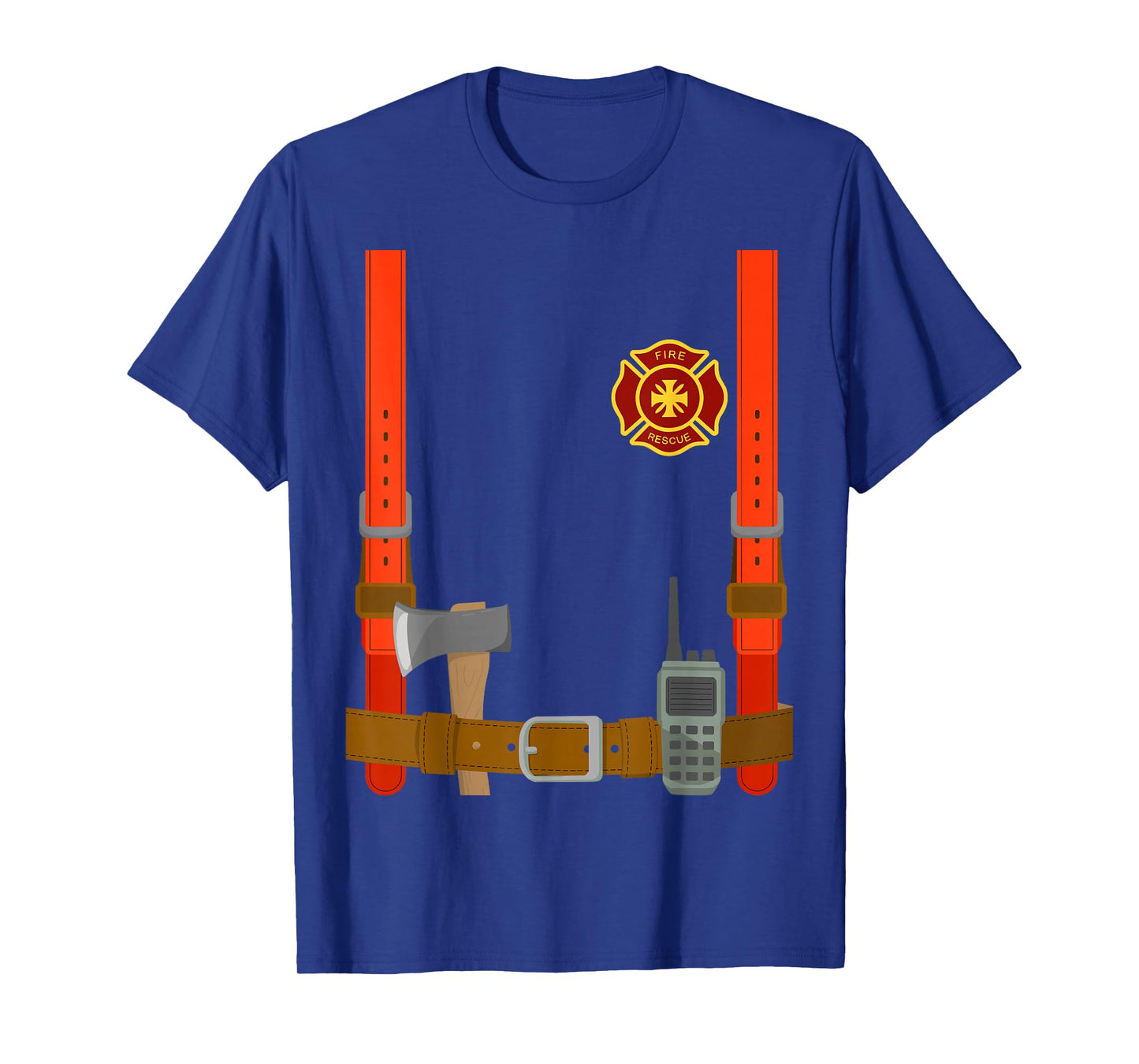 Firefighter Costume Halloween Fireman Uniform T-Shirt