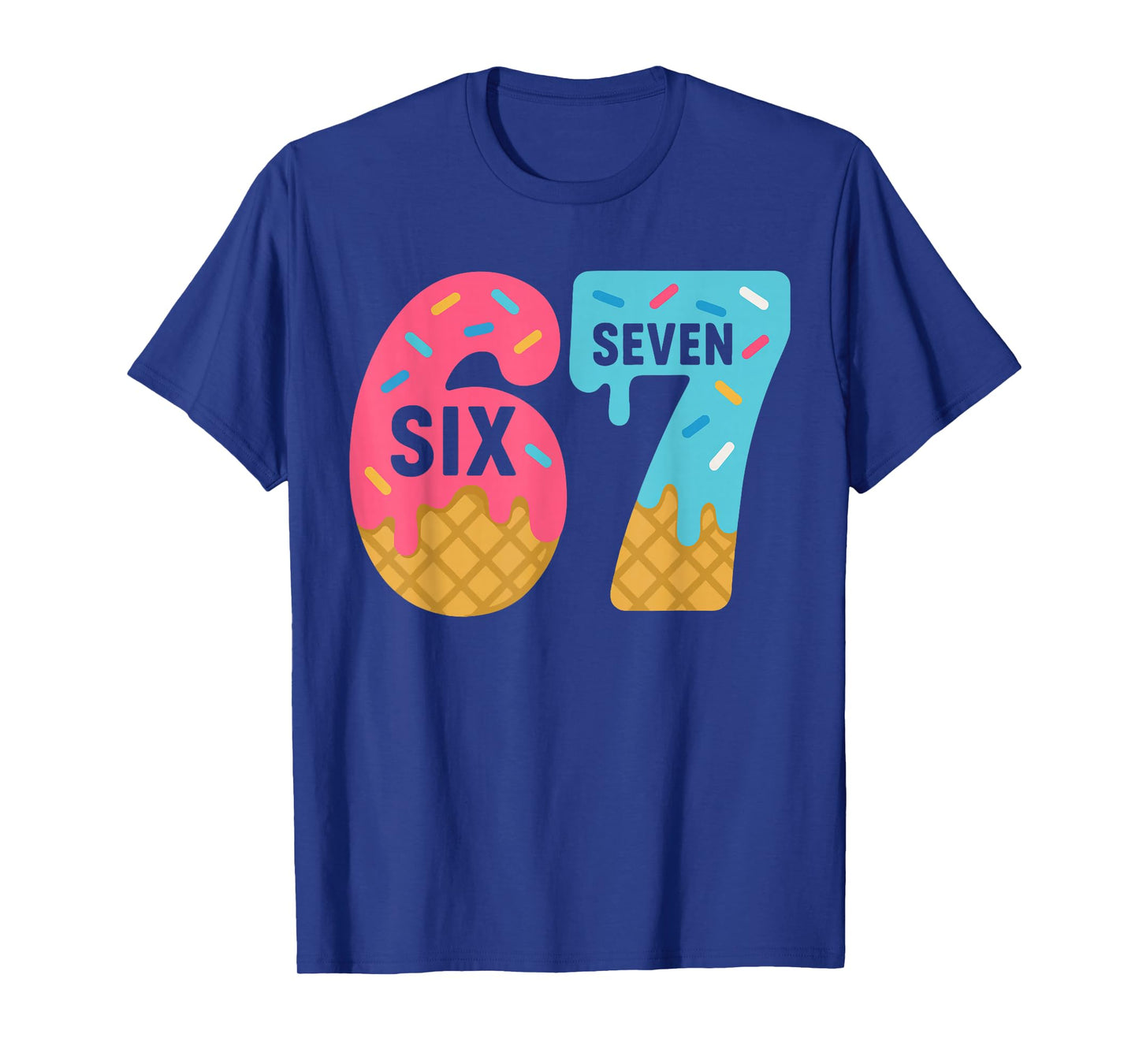Six Seven Ice Cream Drip Cool Meme 67 Funny Dripping Kids T-Shirt