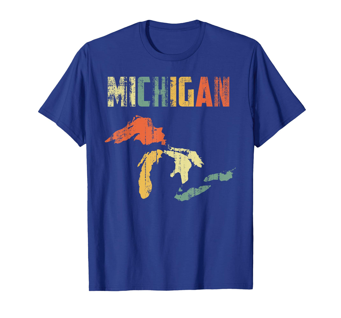The Great Lakes Largest Water Retro Color Michigan MI Pride T-Shirt