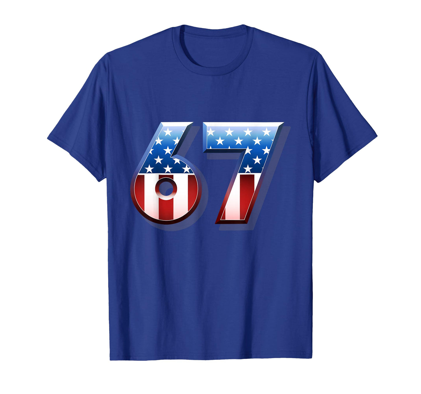 USA Flag 67 Meme Six Seven Slang 67th Birthday Adult Kids T-Shirt
