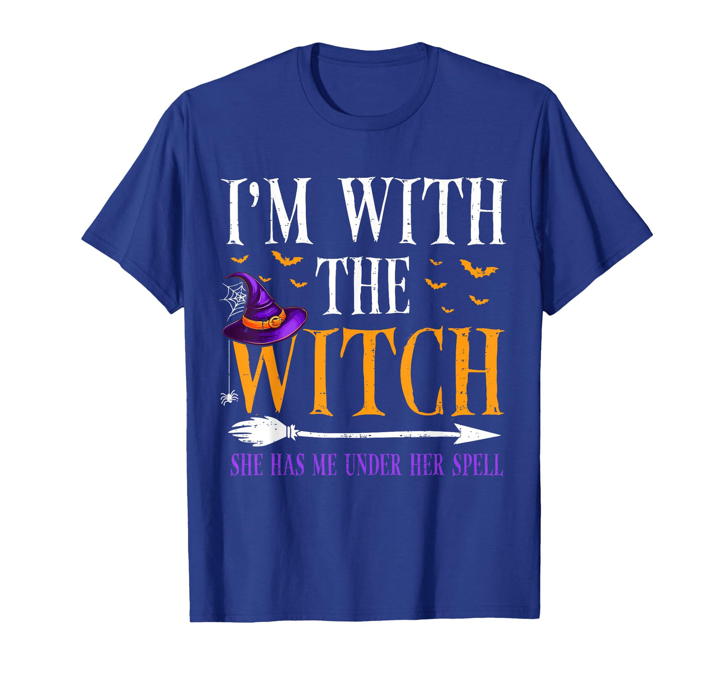 Funny Halloween Matching Couples Costume I'm with The Witch T-Shirt