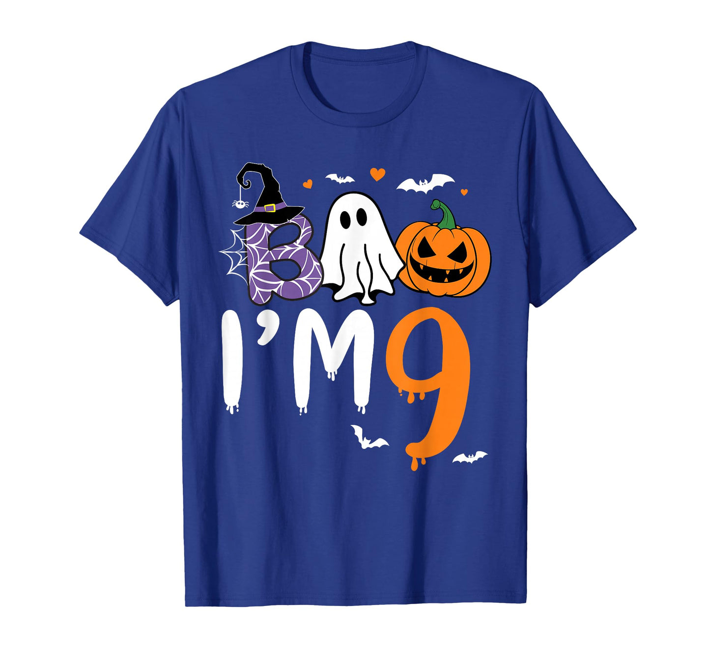 Boo I'm 9 Year Old Ghost 9th Birthday Boy Halloween Costume T-Shirt