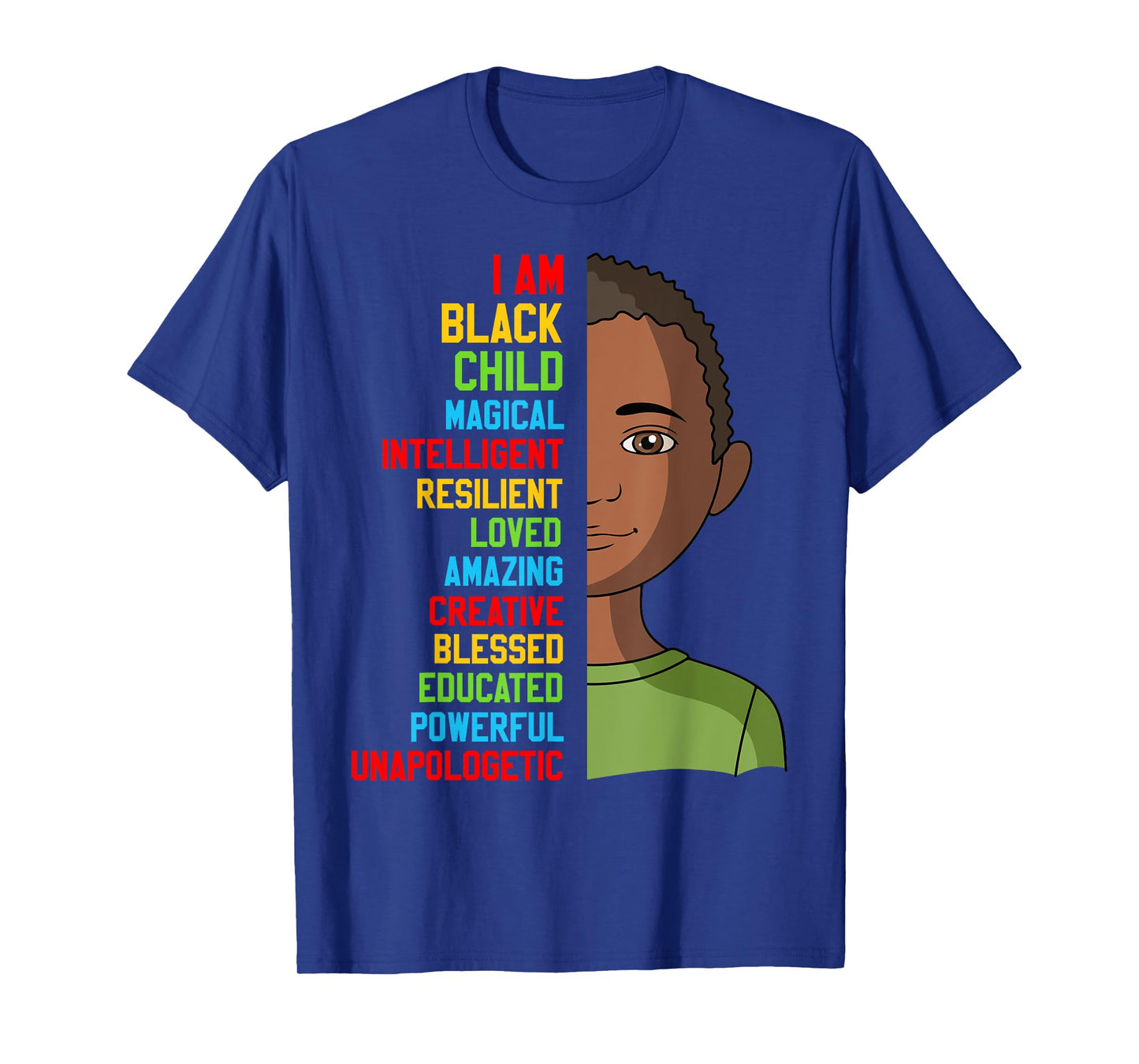 African-Shirt I Am Black Child History American Kids Boy T-Shirt