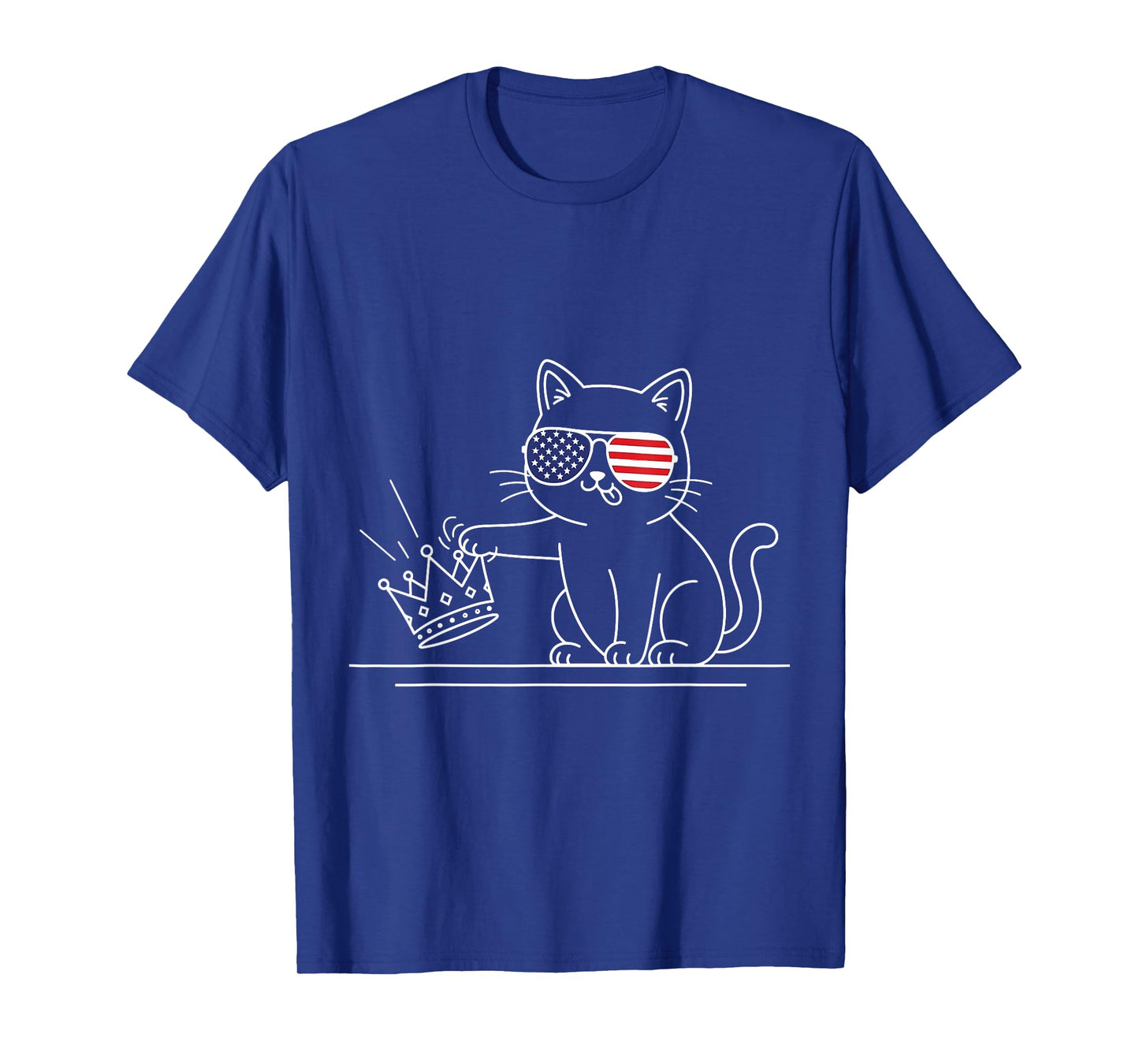 Funny Cat No Kings America Cat Lover for Men Women Kids T-Shirt